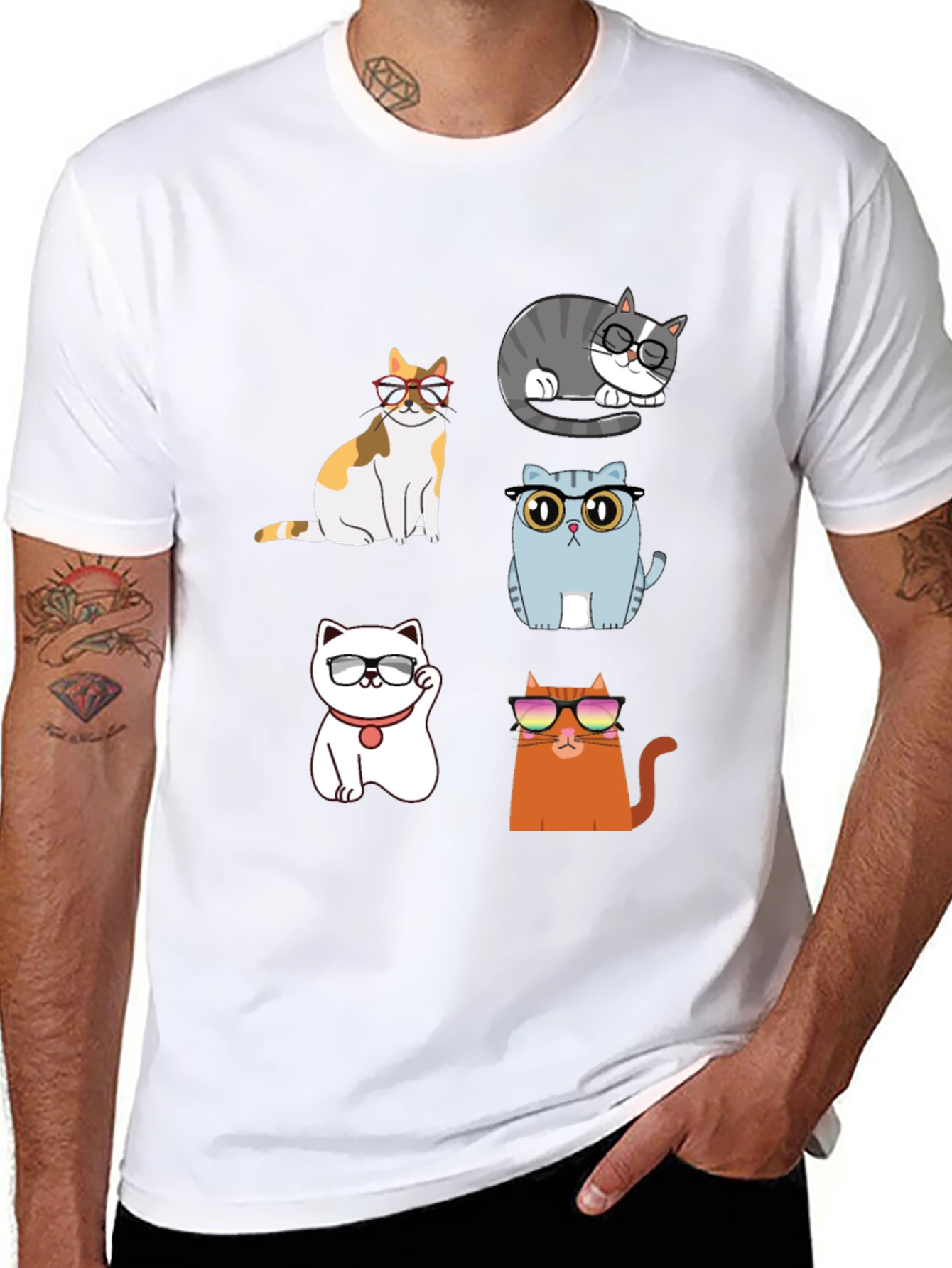Cool Cats Graphic T-Shirt - Unisex Black Tee