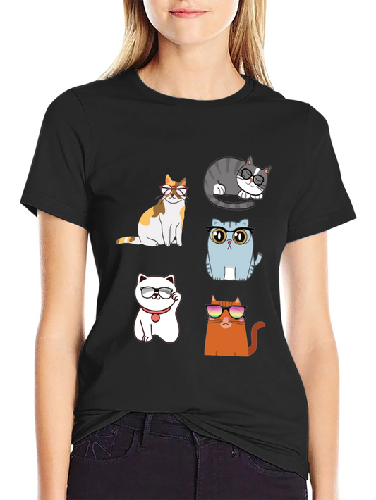 Cool Cats Graphic T-Shirt - Unisex Black Tee