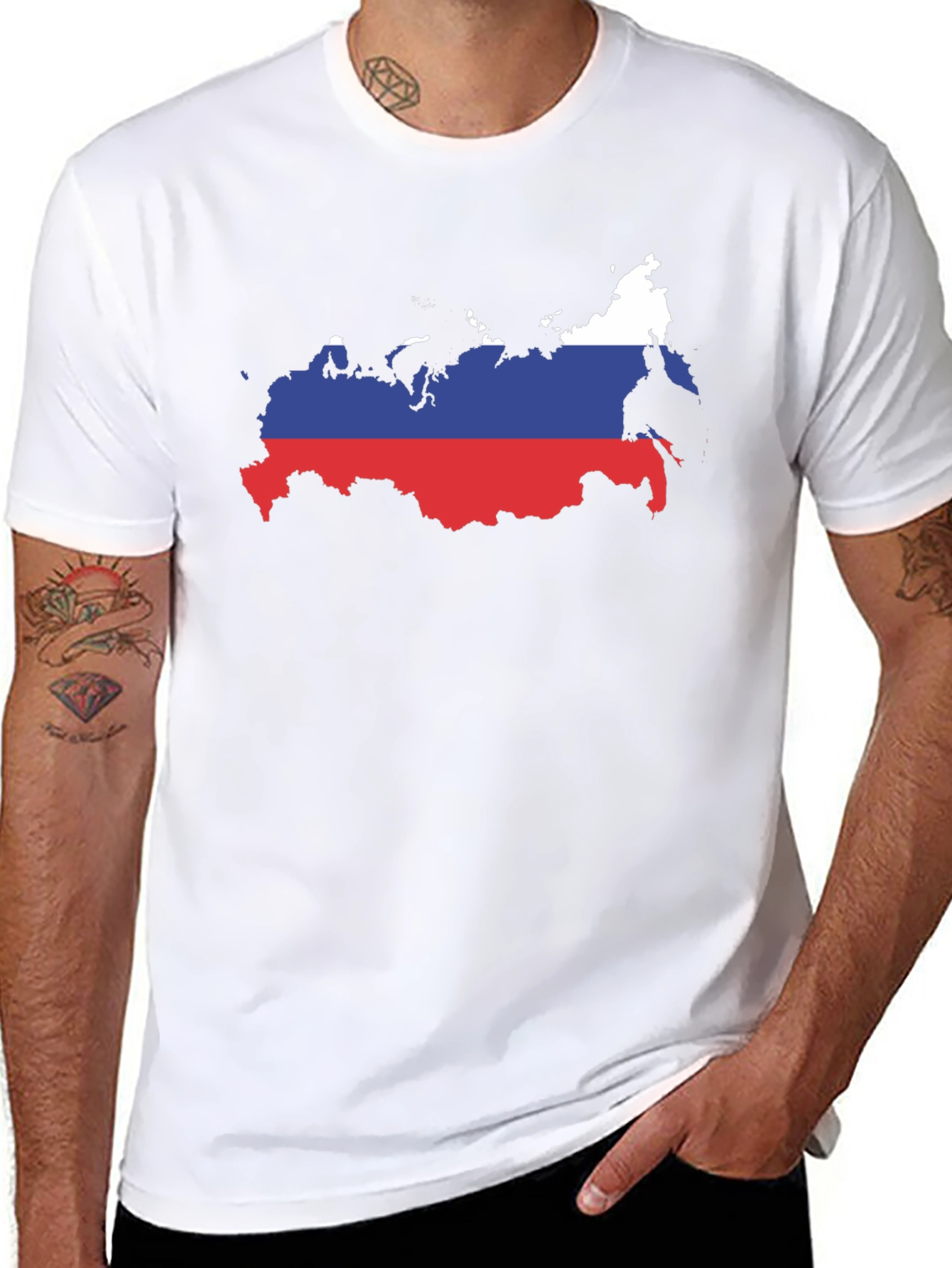 Russian Flag Map T-Shirt