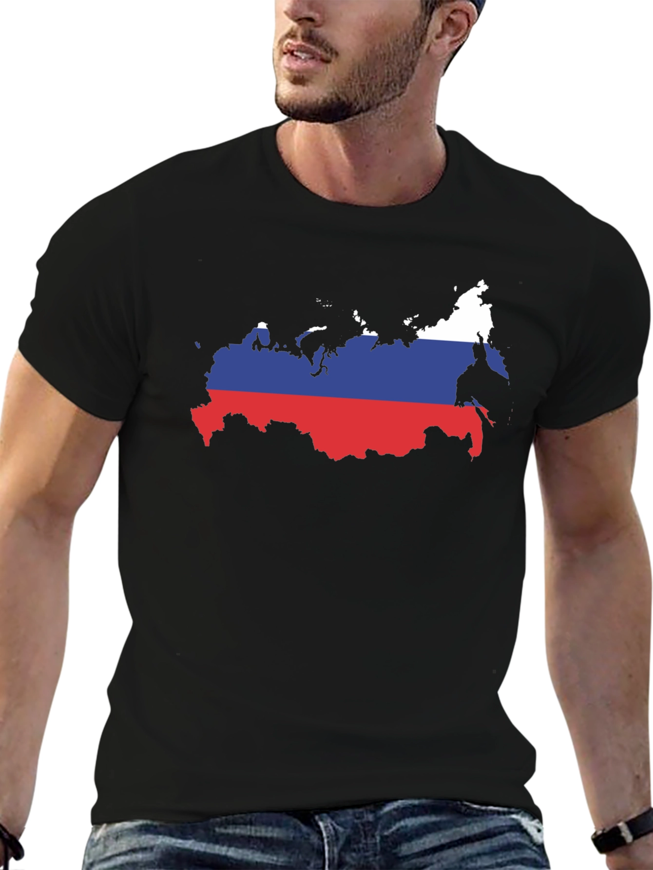 Russian Flag Map T-Shirt