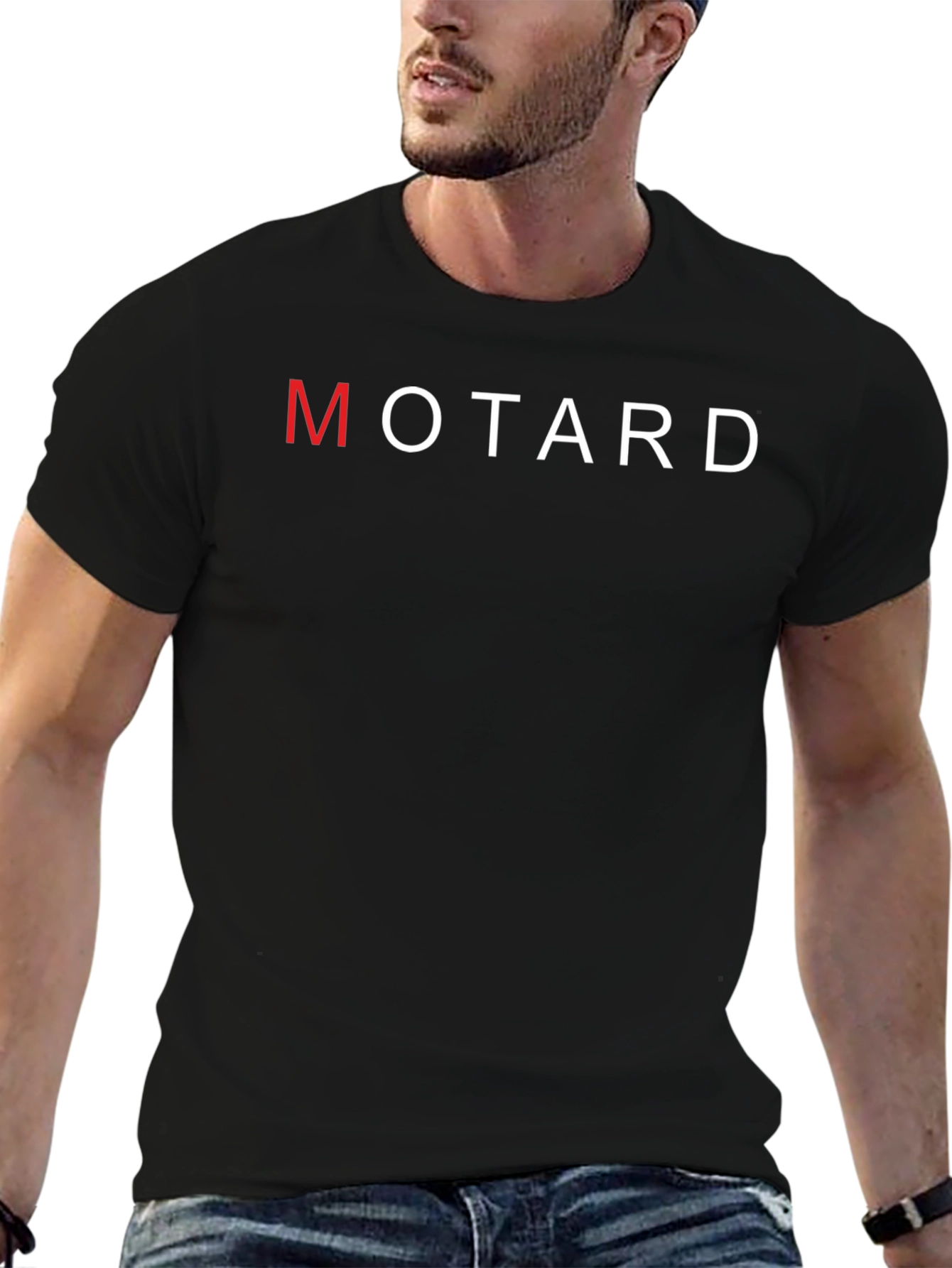 Motard Graphic Tee - Stylish Black Cotton T-Shirt