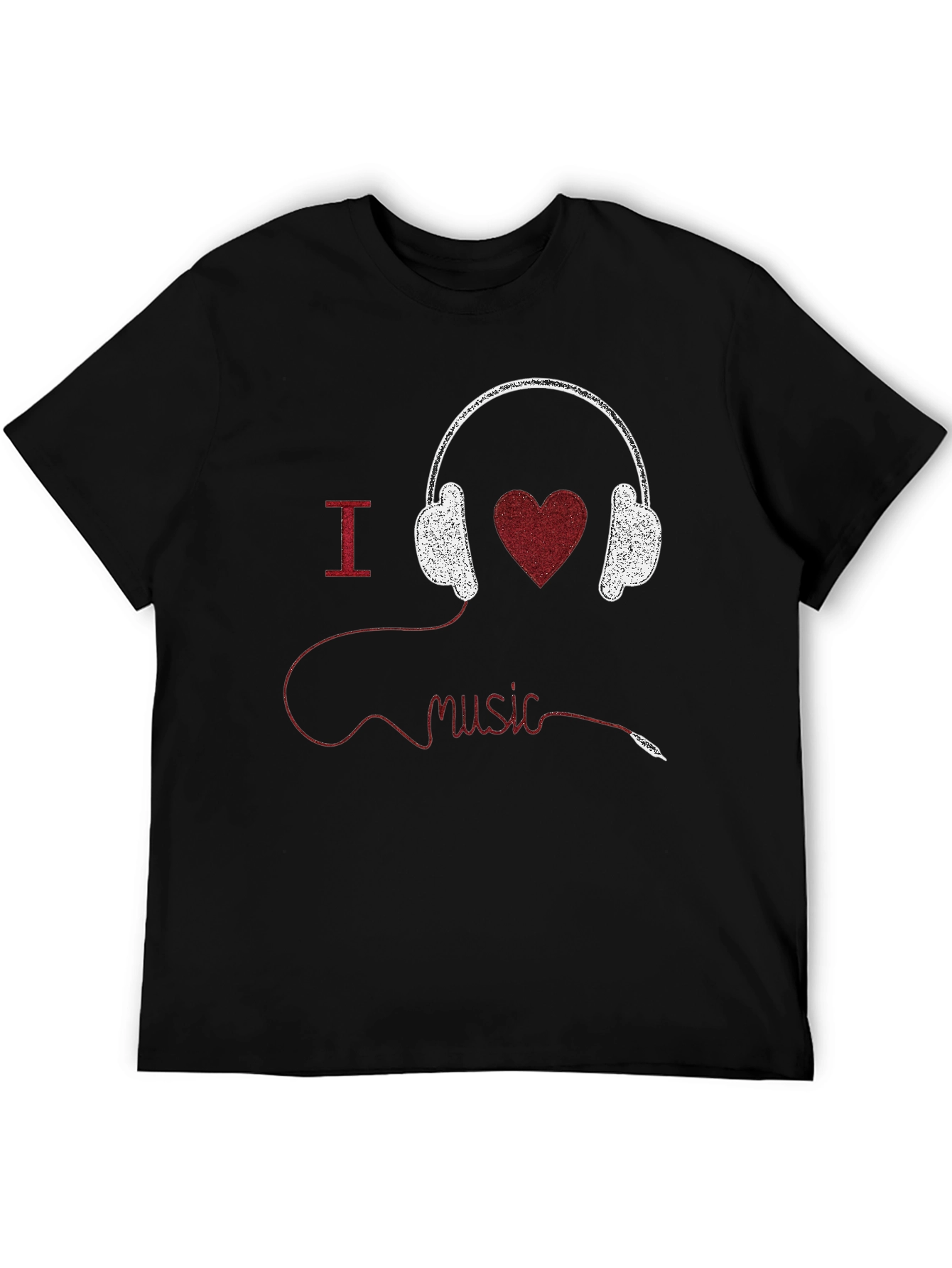 I Heart Music Graphic Tee - Black
