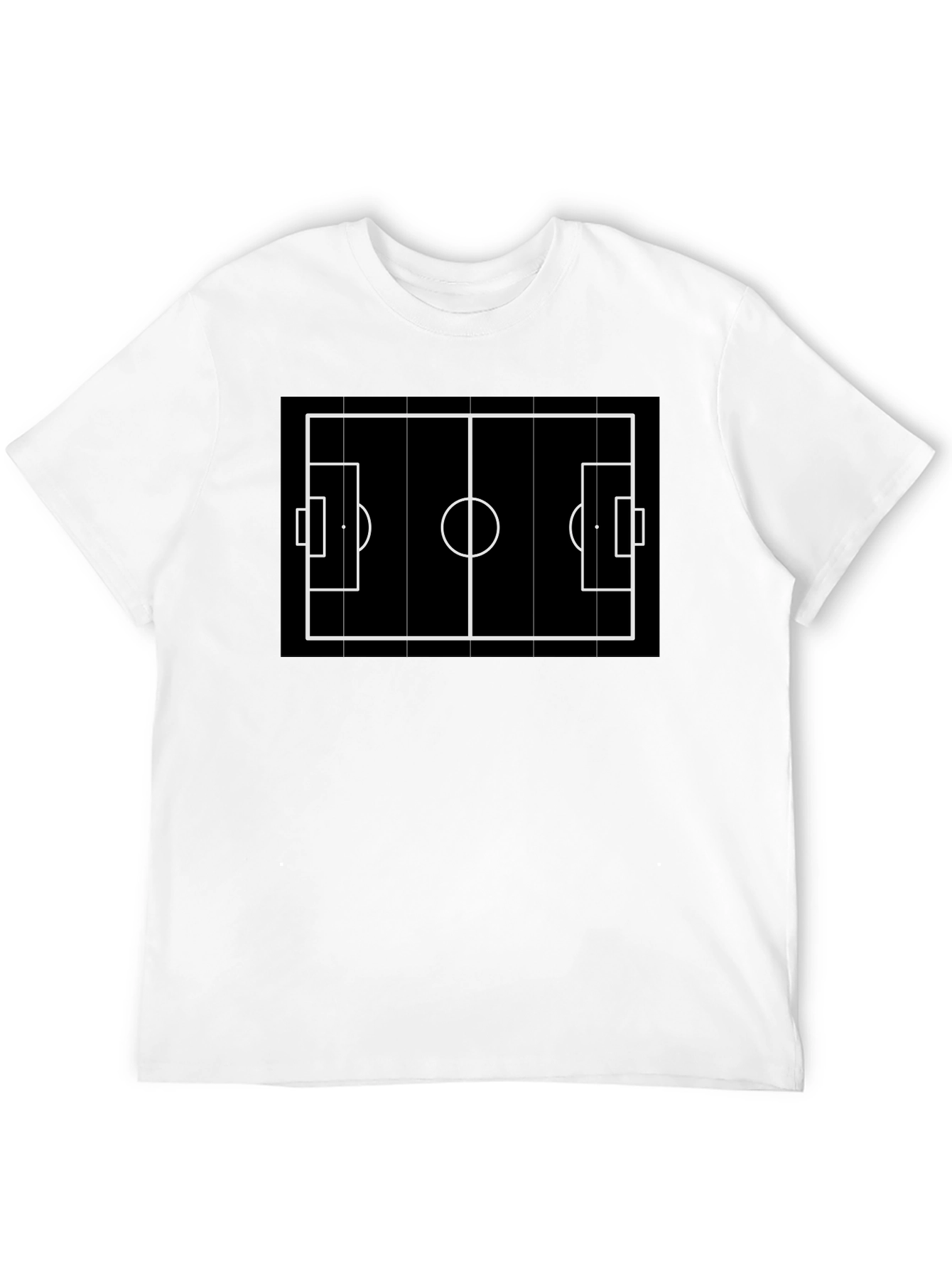 Soccer Field Graphic Tee - Black Cotton Blend