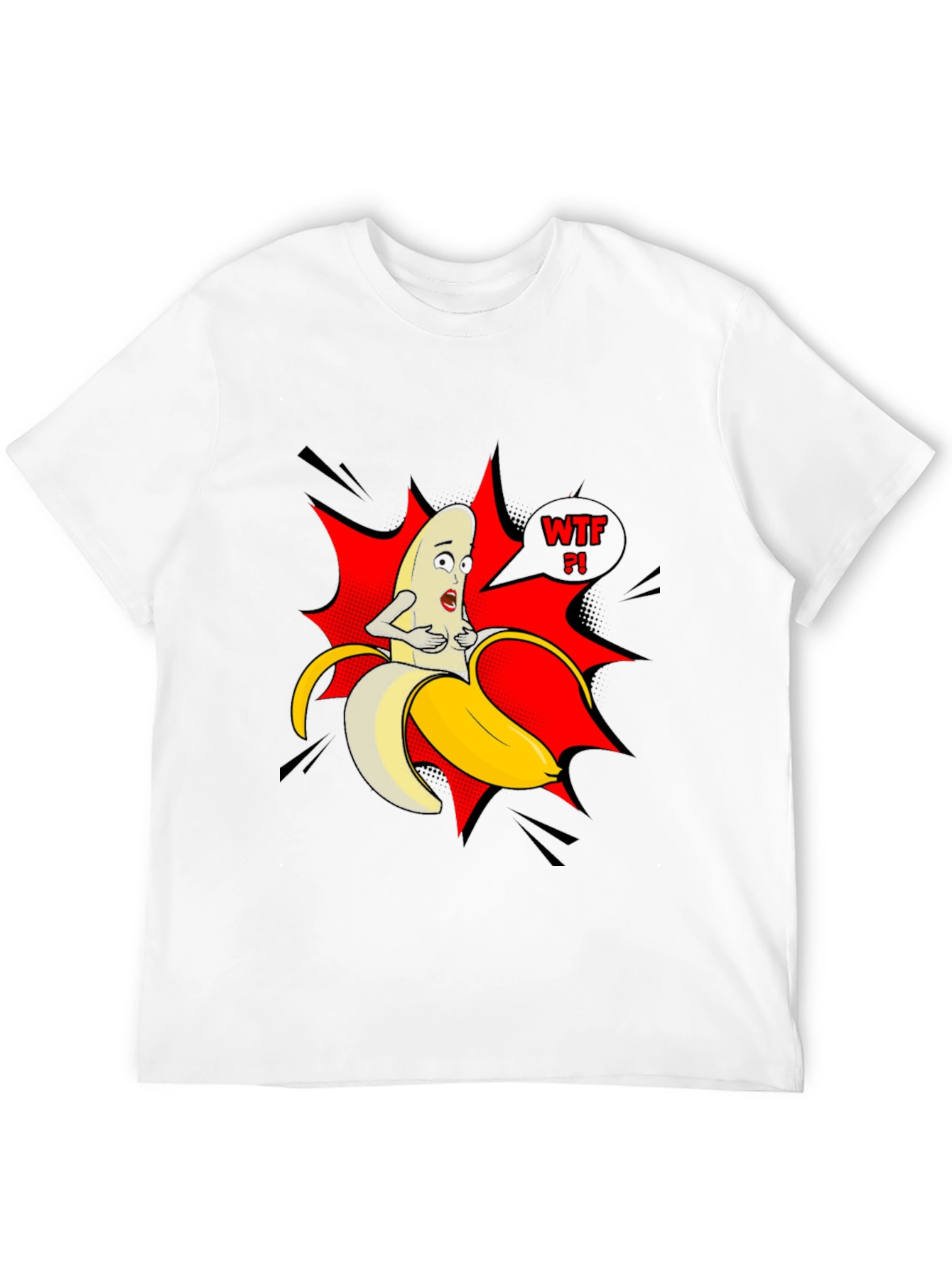 WTF Banana Graphic Tee - Funny Mens Black T-Shirt