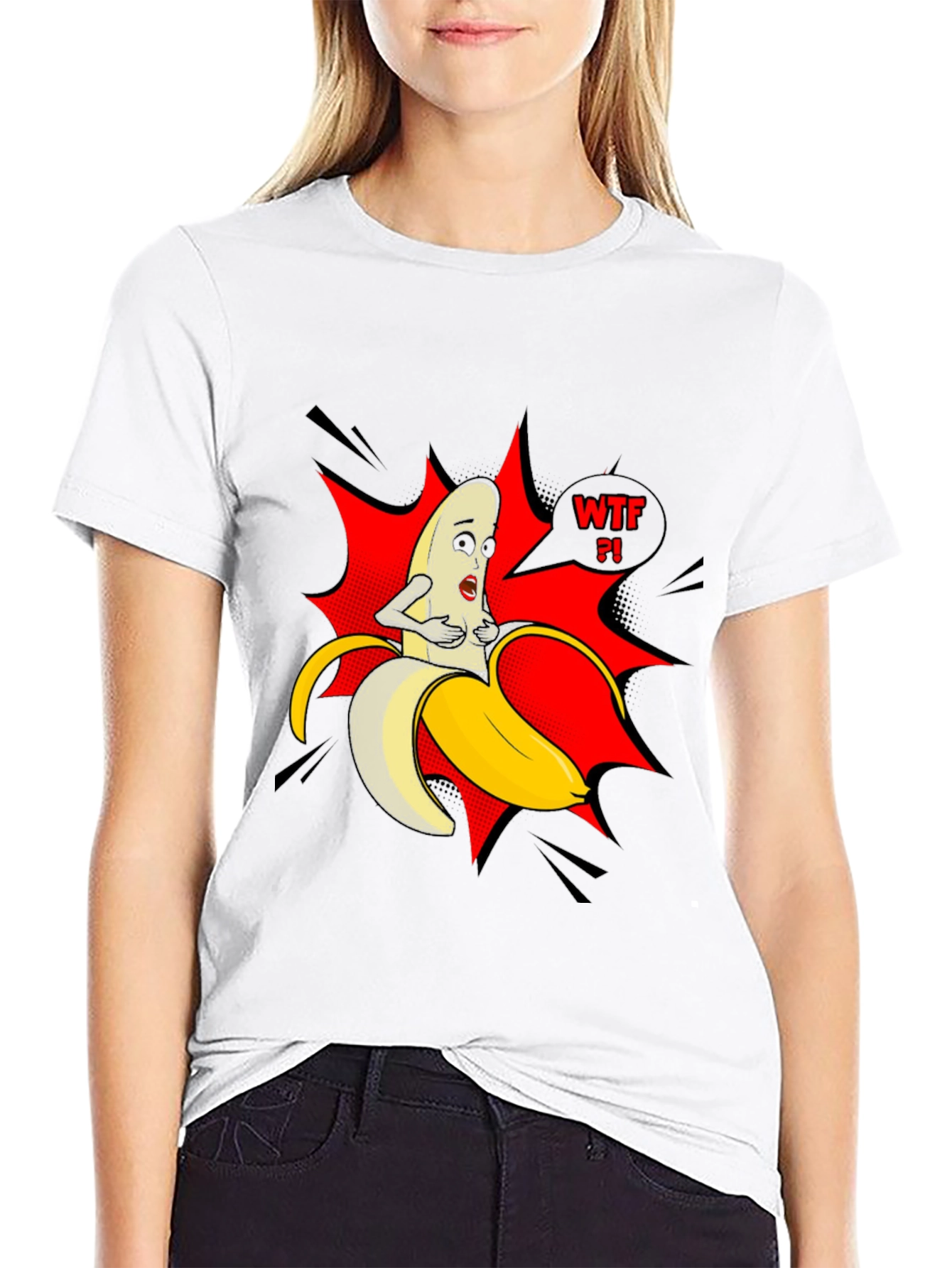 WTF Banana Graphic Tee - Funny Mens Black T-Shirt