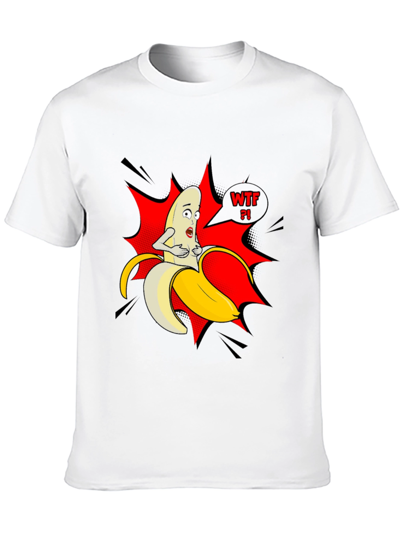 WTF Banana Graphic Tee - Funny Mens Black T-Shirt