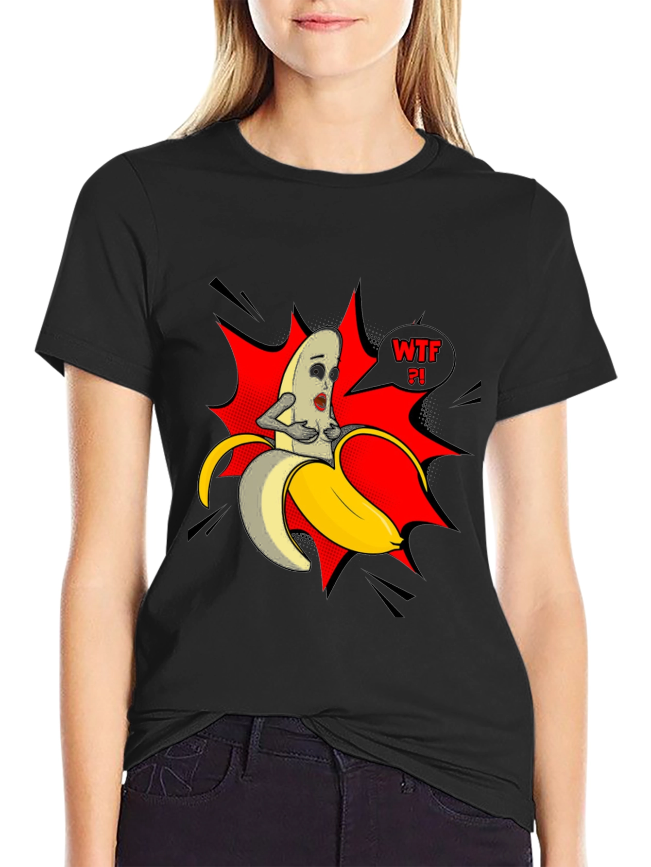 WTF Banana Graphic Tee - Funny Mens Black T-Shirt