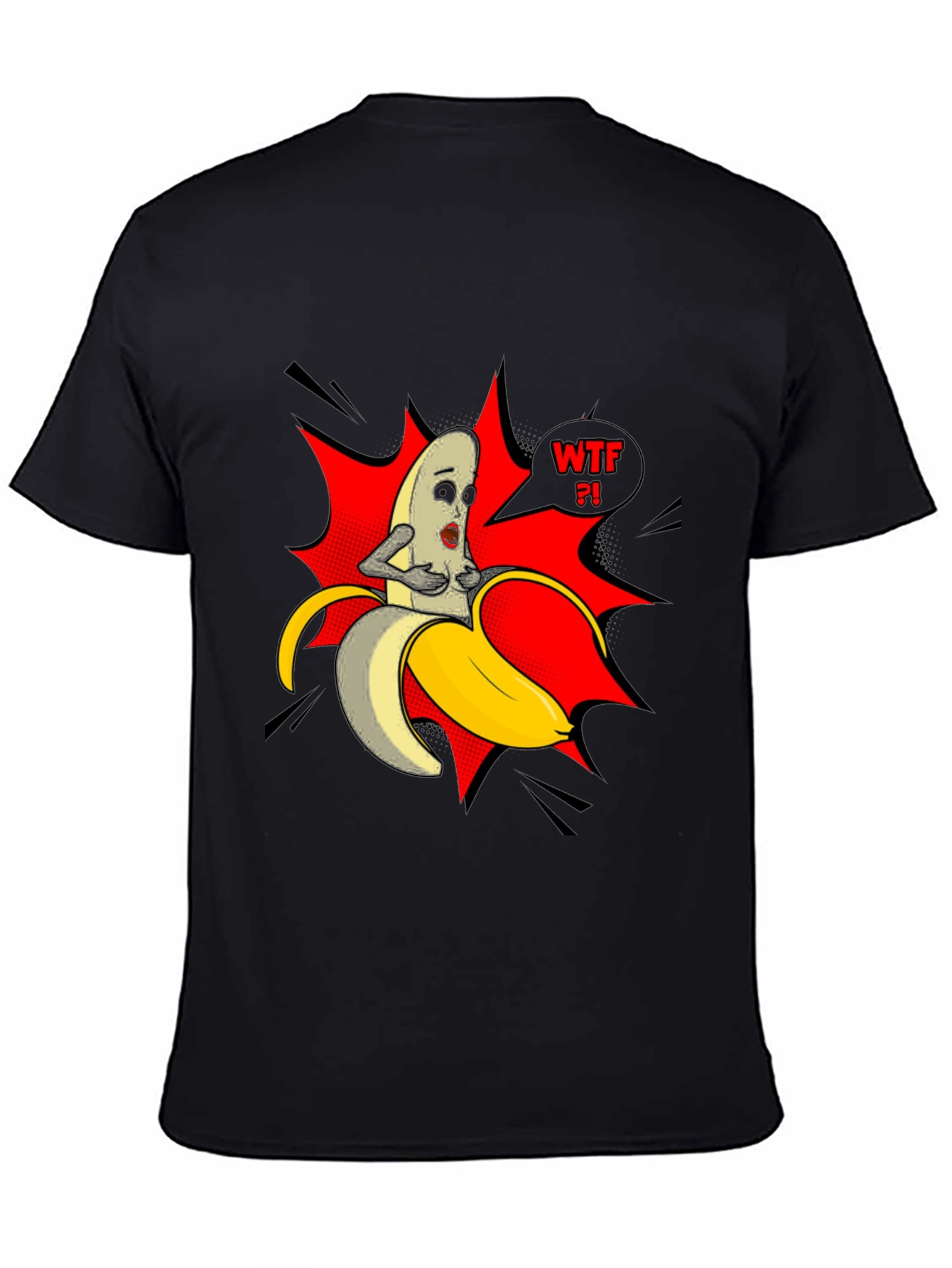 WTF Banana Graphic Tee - Funny Mens Black T-Shirt