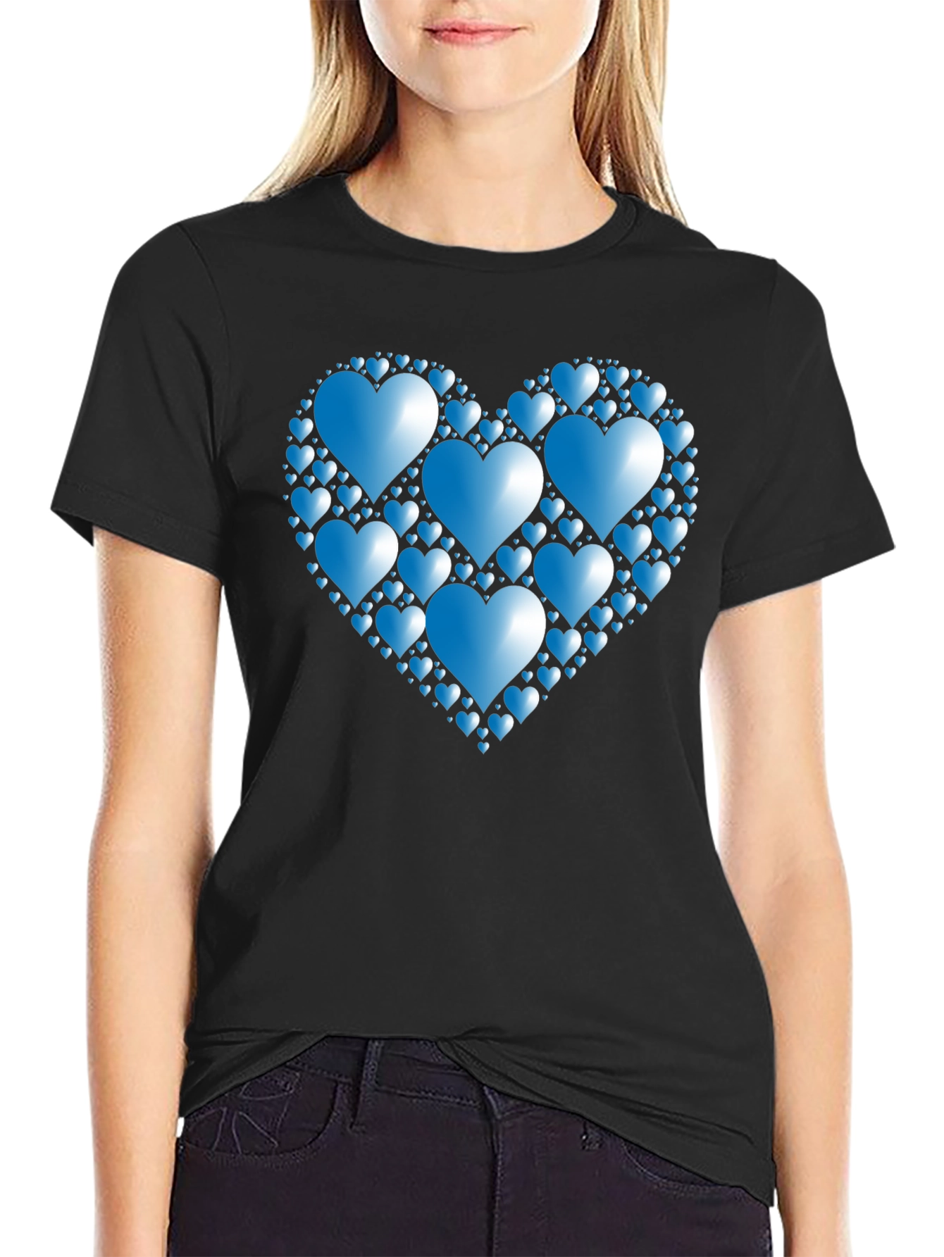 Heart of Hearts Graphic Tee - Black Casual Shirt