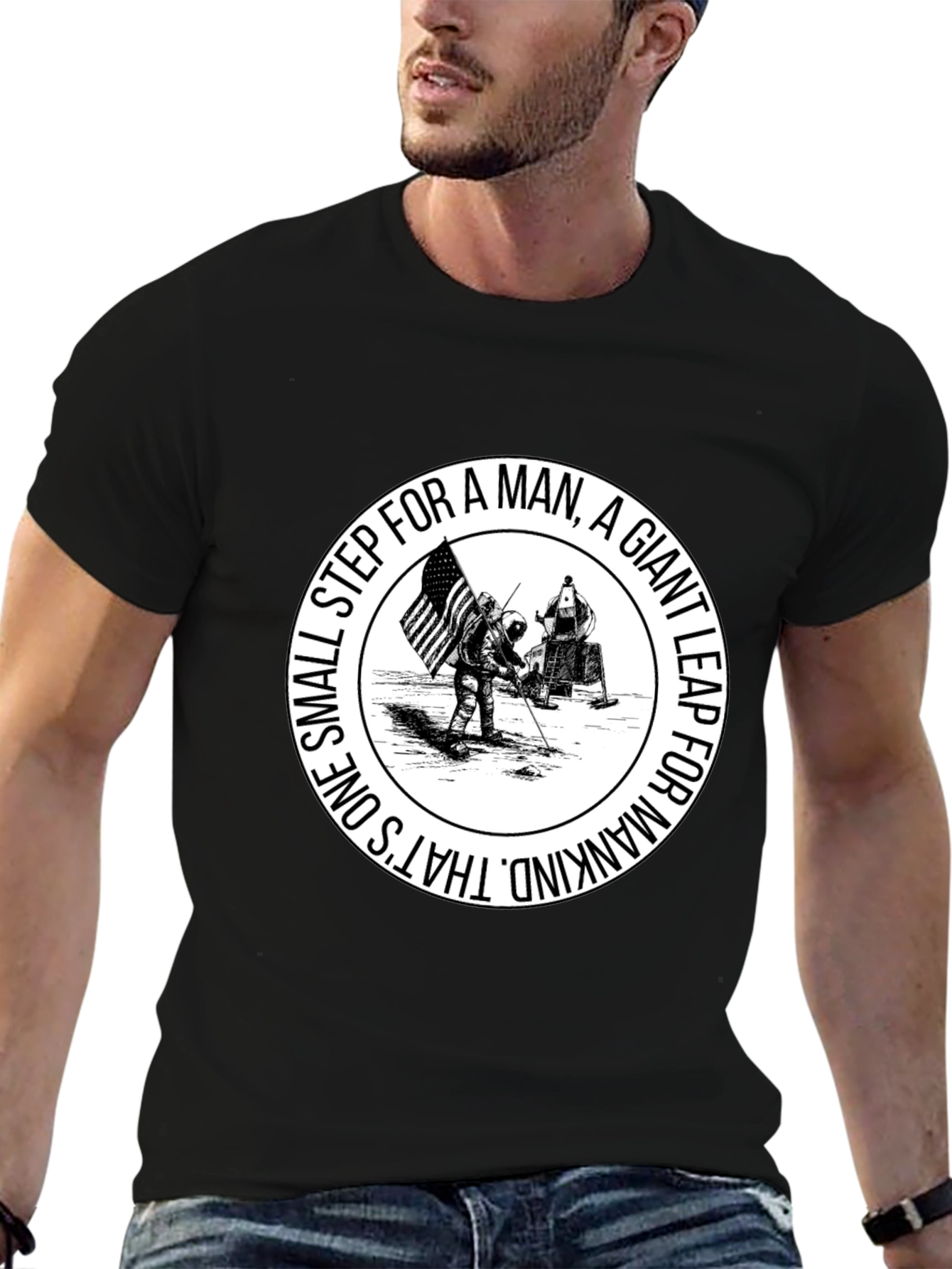 One Small Step T-Shirt - Moon Landing Graphic Tee