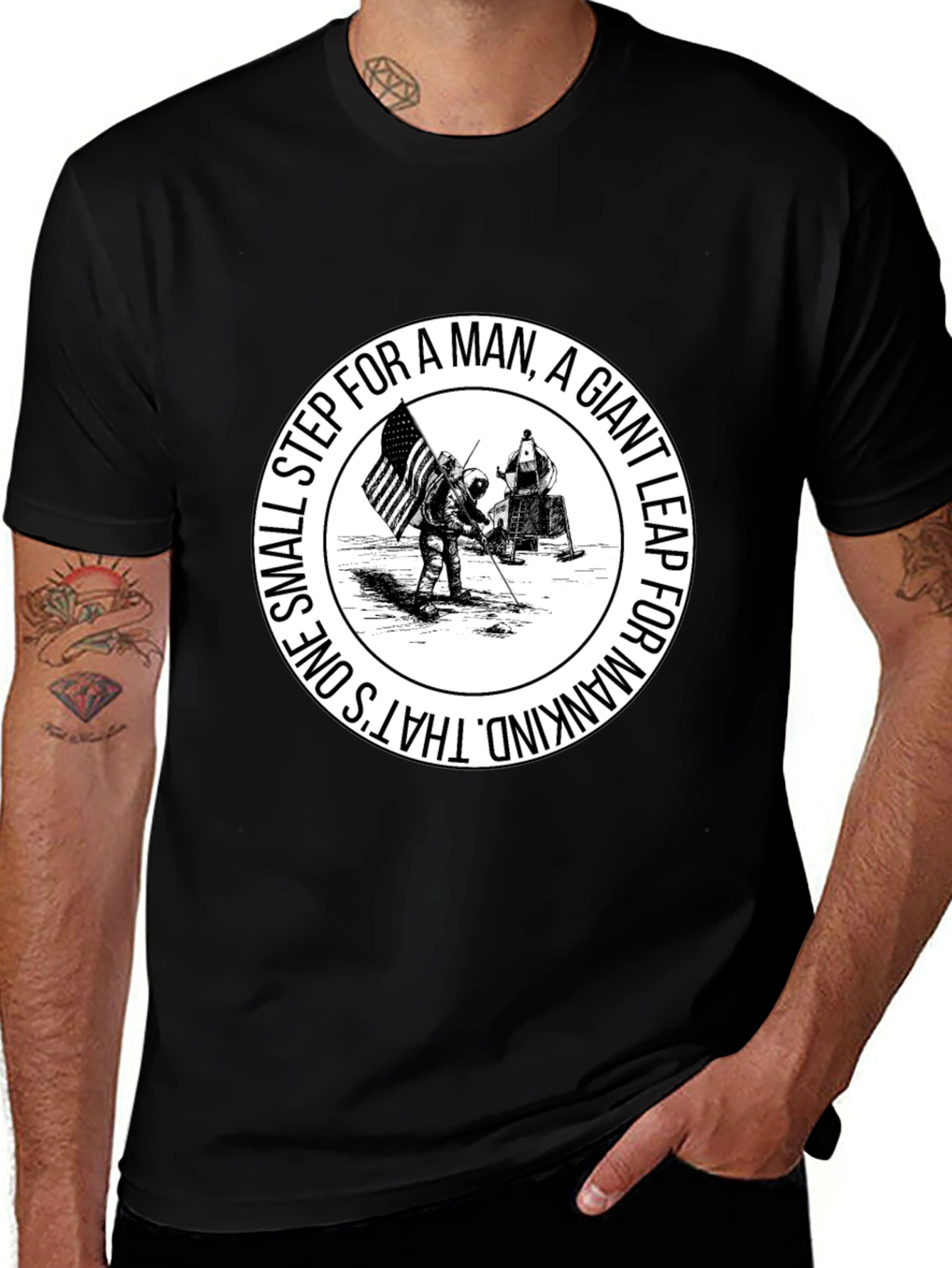 One Small Step T-Shirt - Moon Landing Graphic Tee
