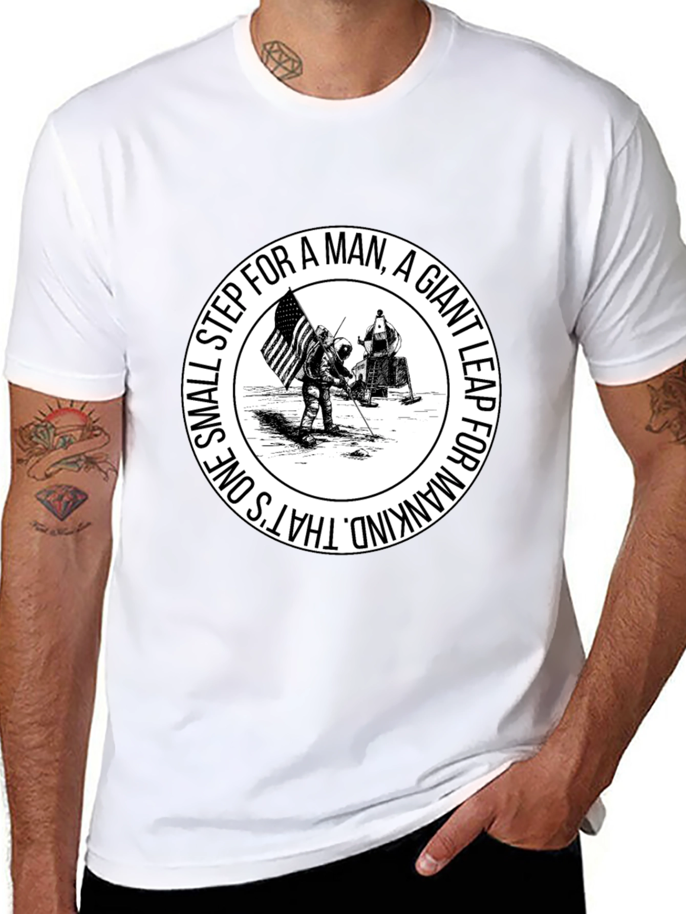 One Small Step T-Shirt - Moon Landing Graphic Tee