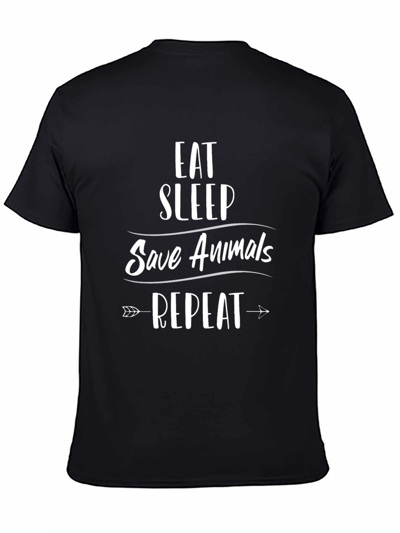 Eat Sleep Save Animals Repeat Black Graphic Tee