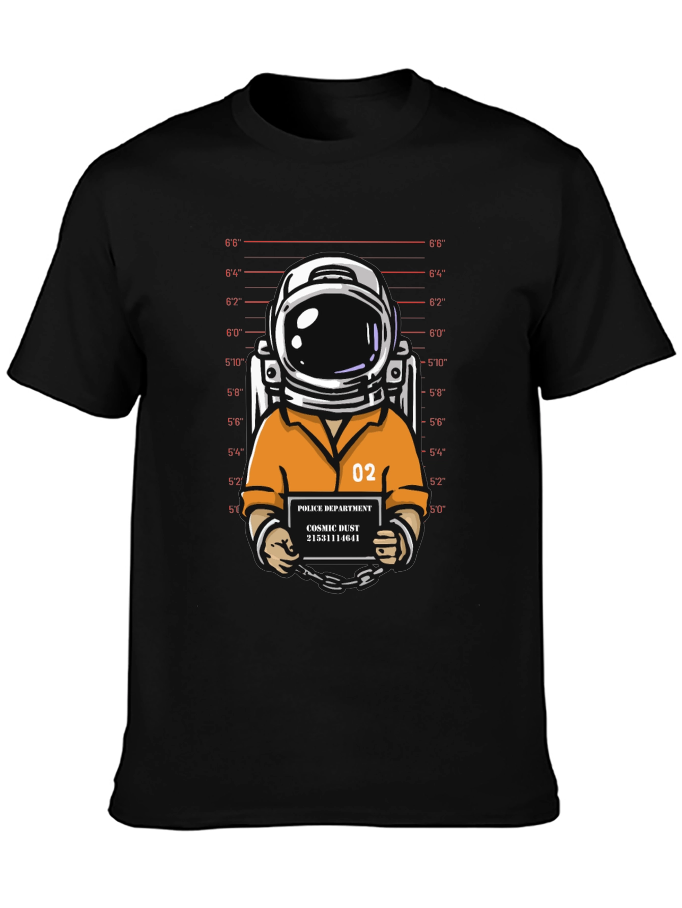 Astronaut Mugshot Graphic T-Shirt - Cosmic Dust Design