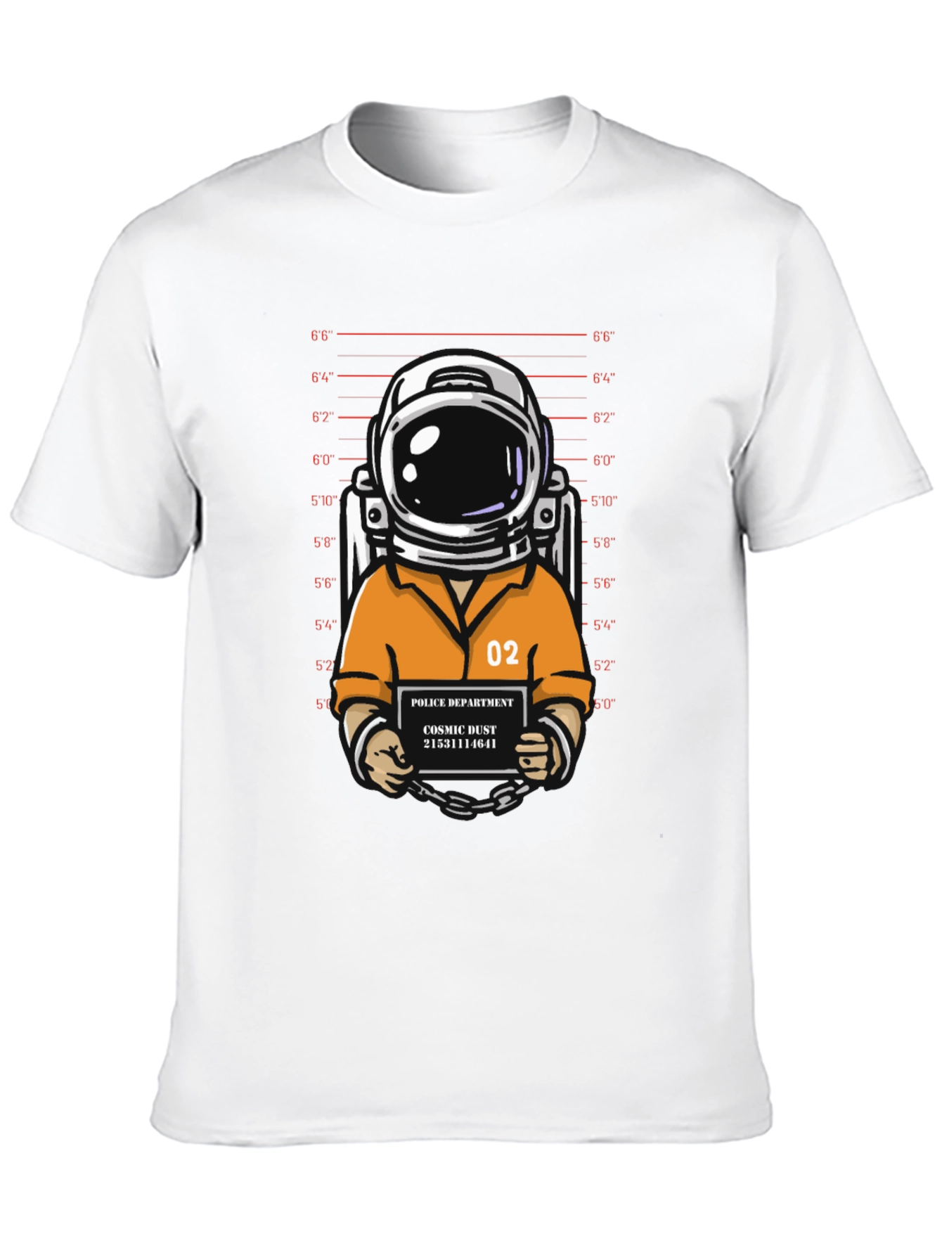 Astronaut Mugshot Graphic T-Shirt - Cosmic Dust Design