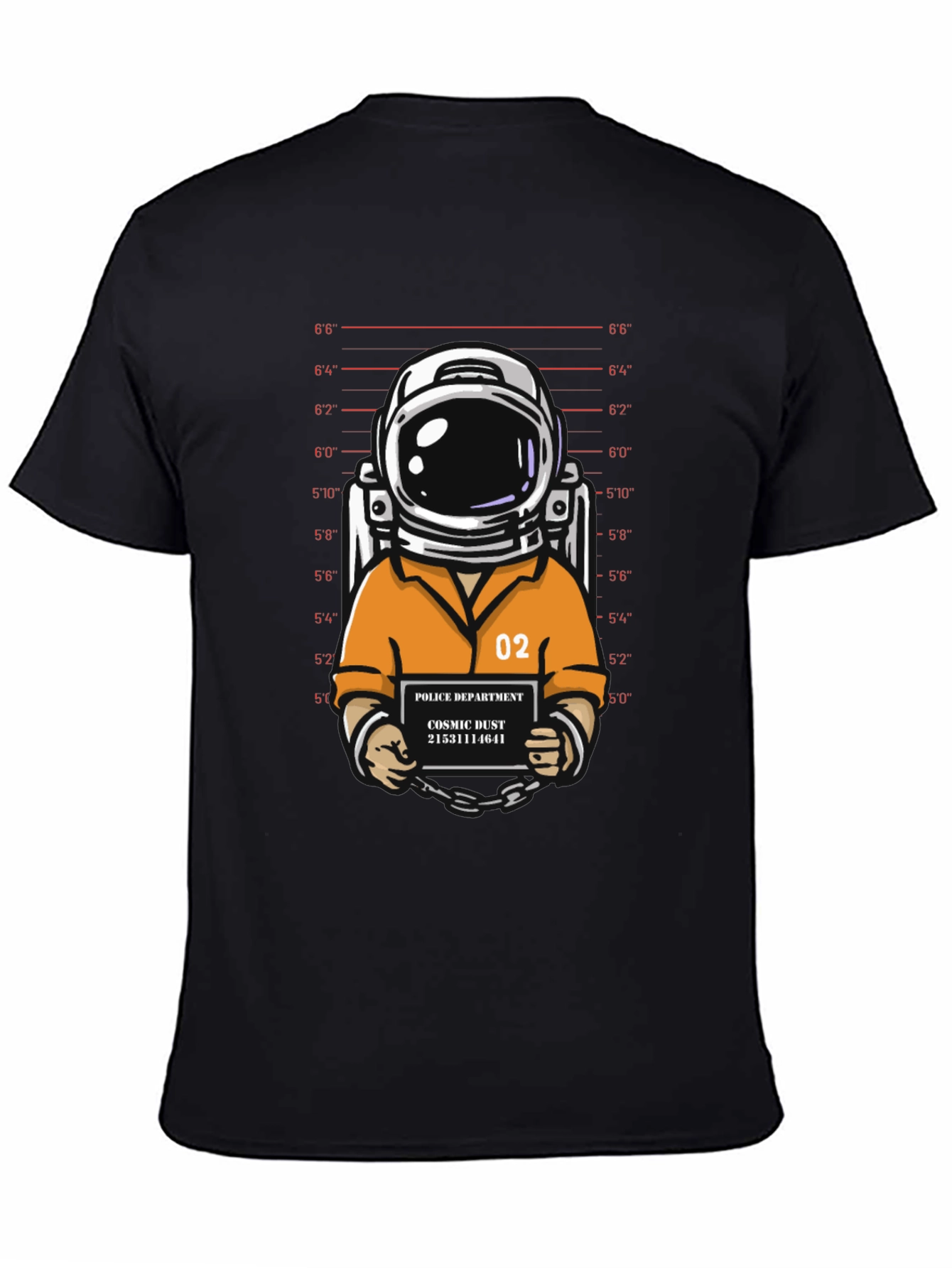 Astronaut Mugshot Graphic T-Shirt - Cosmic Dust Design