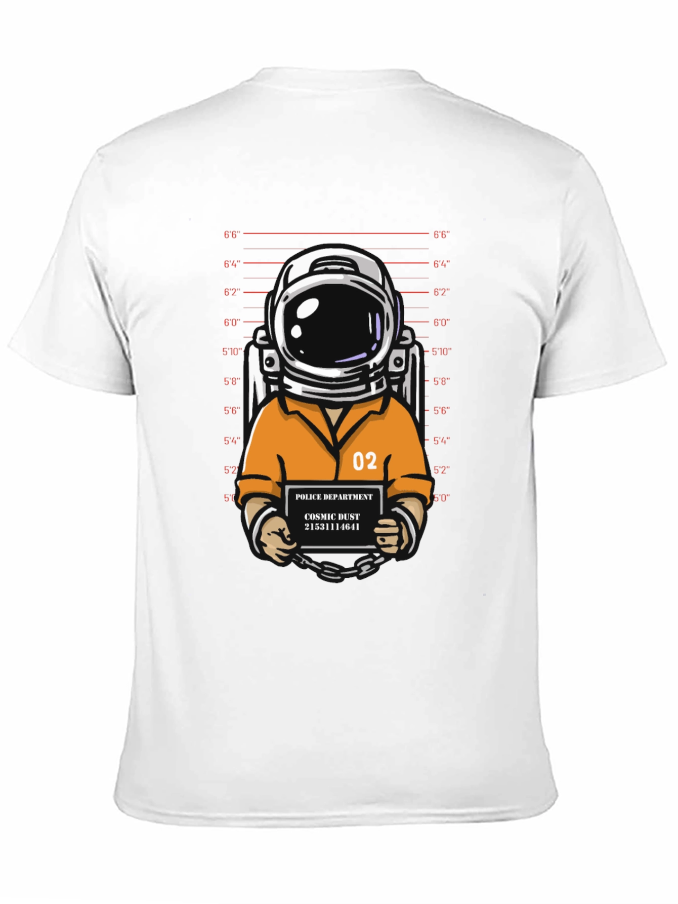 Astronaut Mugshot Graphic T-Shirt - Cosmic Dust Design