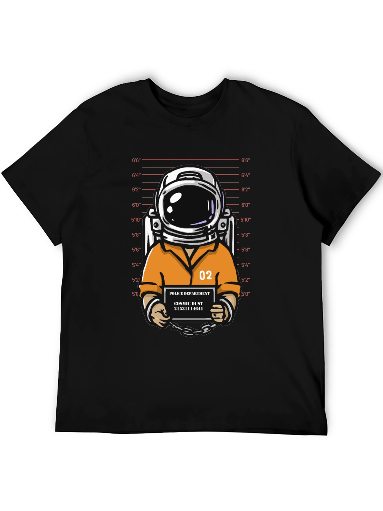 Astronaut Mugshot Graphic T-Shirt - Cosmic Dust Design
