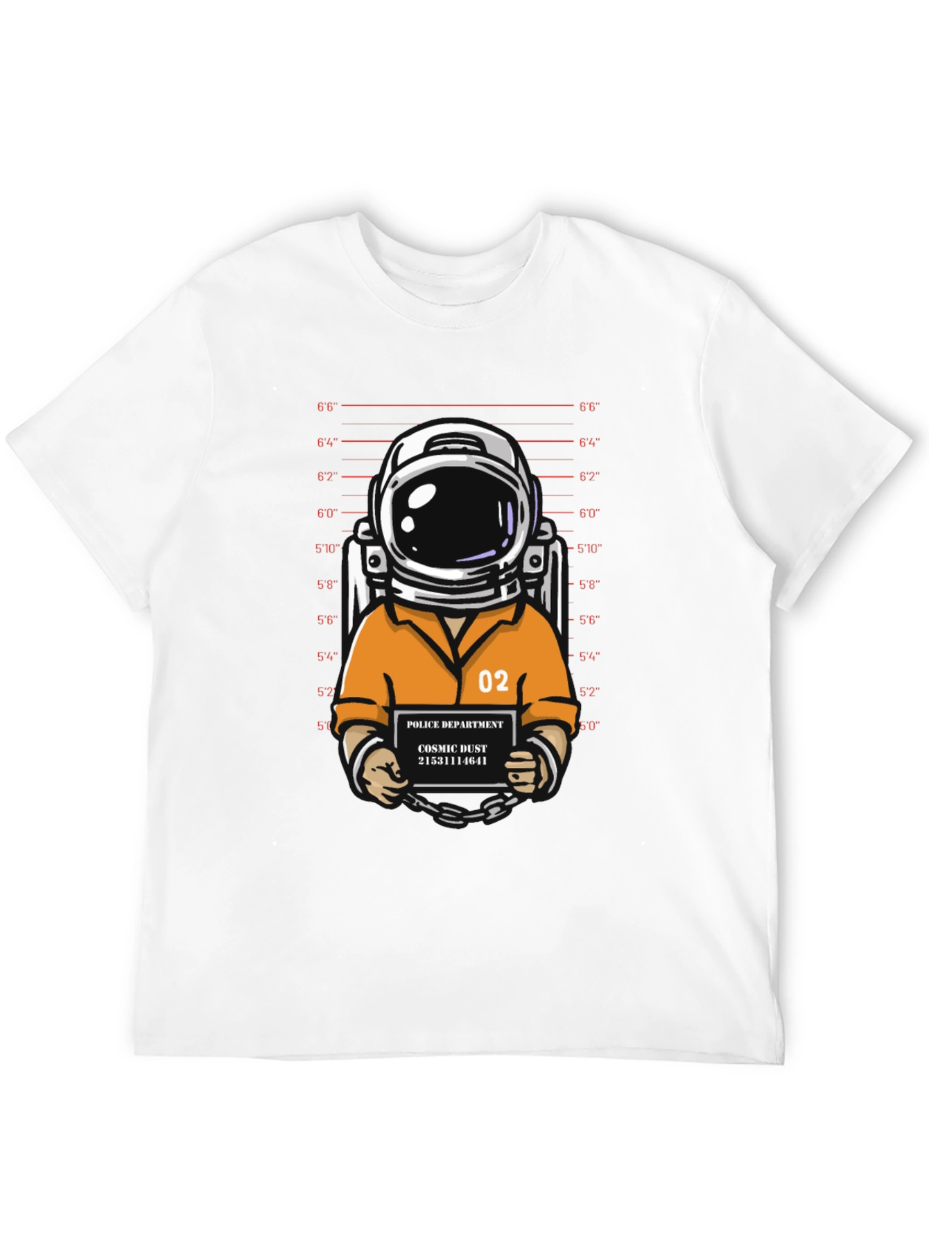 Astronaut Mugshot Graphic T-Shirt - Cosmic Dust Design