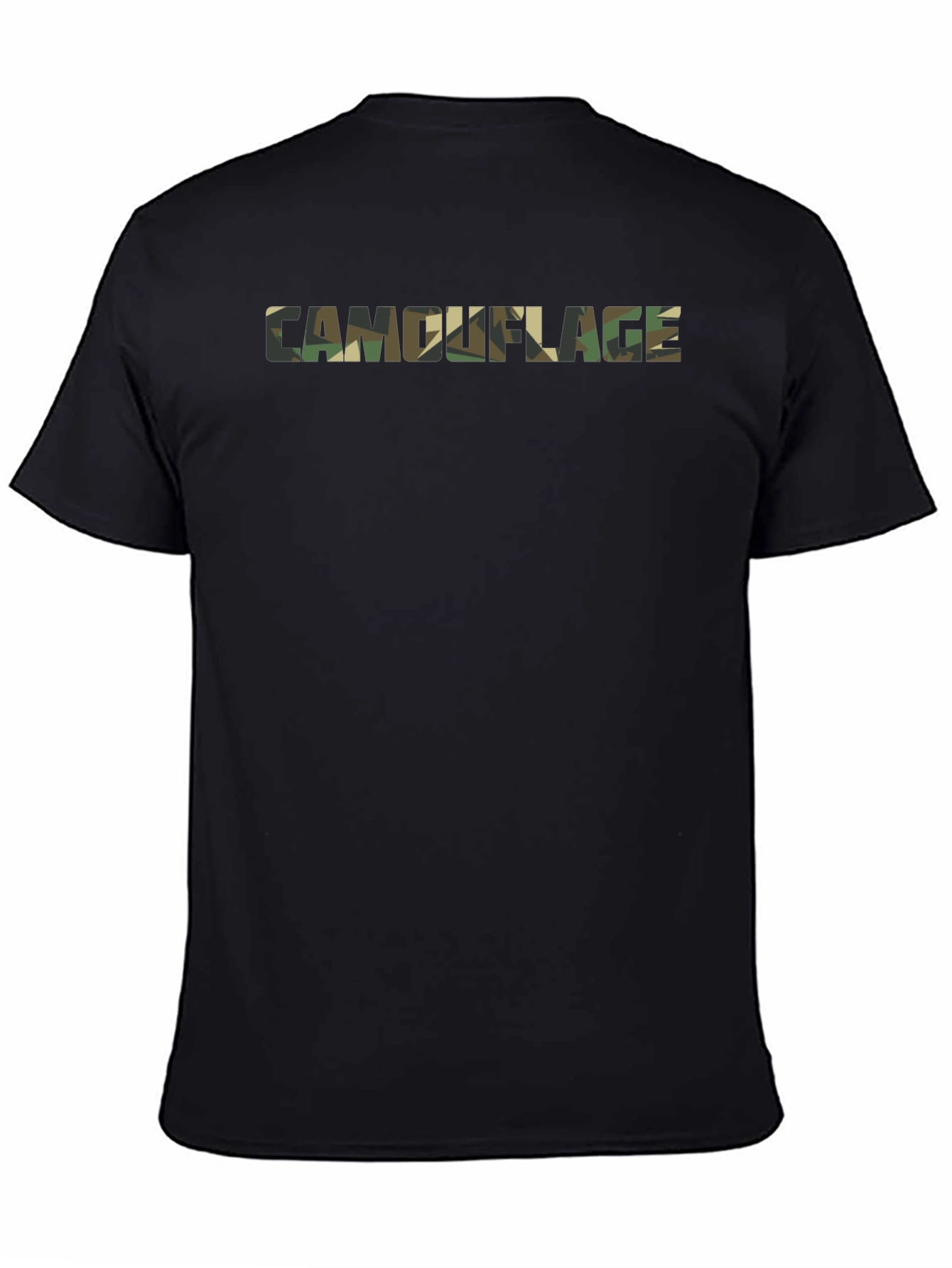 Camouflage Print Black T-Shirt