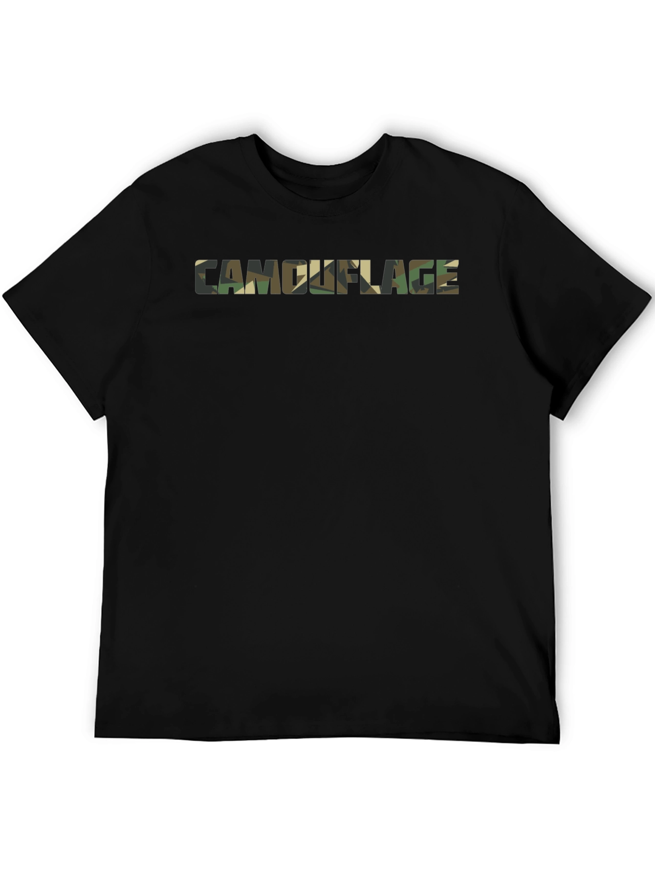 Camouflage Print Black T-Shirt