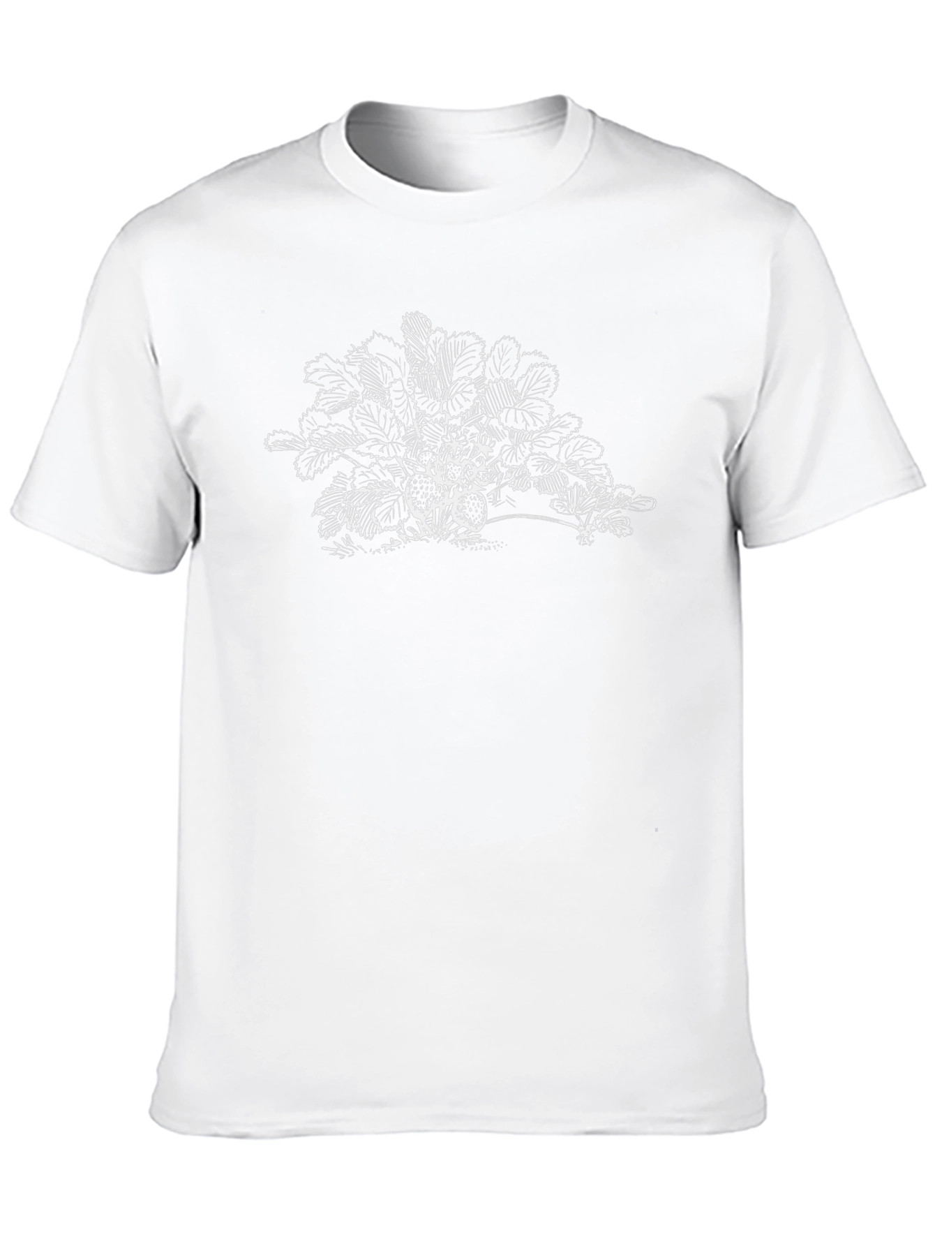 Strawberry Plant Graphic Tee - Black Cotton Shirt