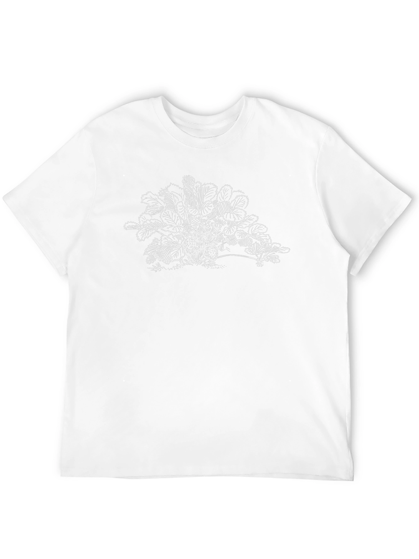 Strawberry Plant Graphic Tee - Black Cotton Shirt