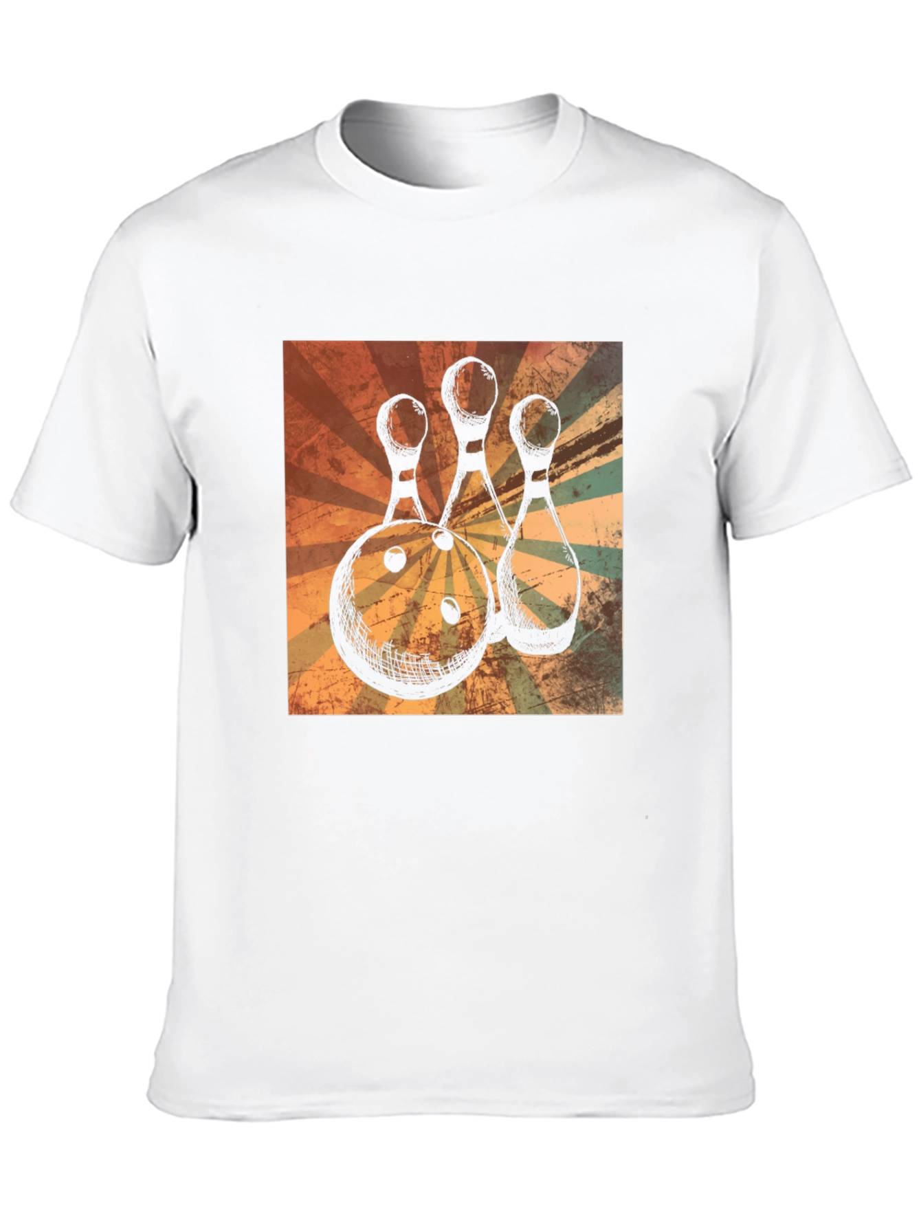 Retro Bowling Ball and Pins Graphic T-Shirt