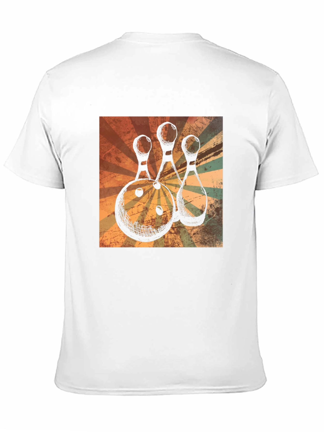 Retro Bowling Ball and Pins Graphic T-Shirt