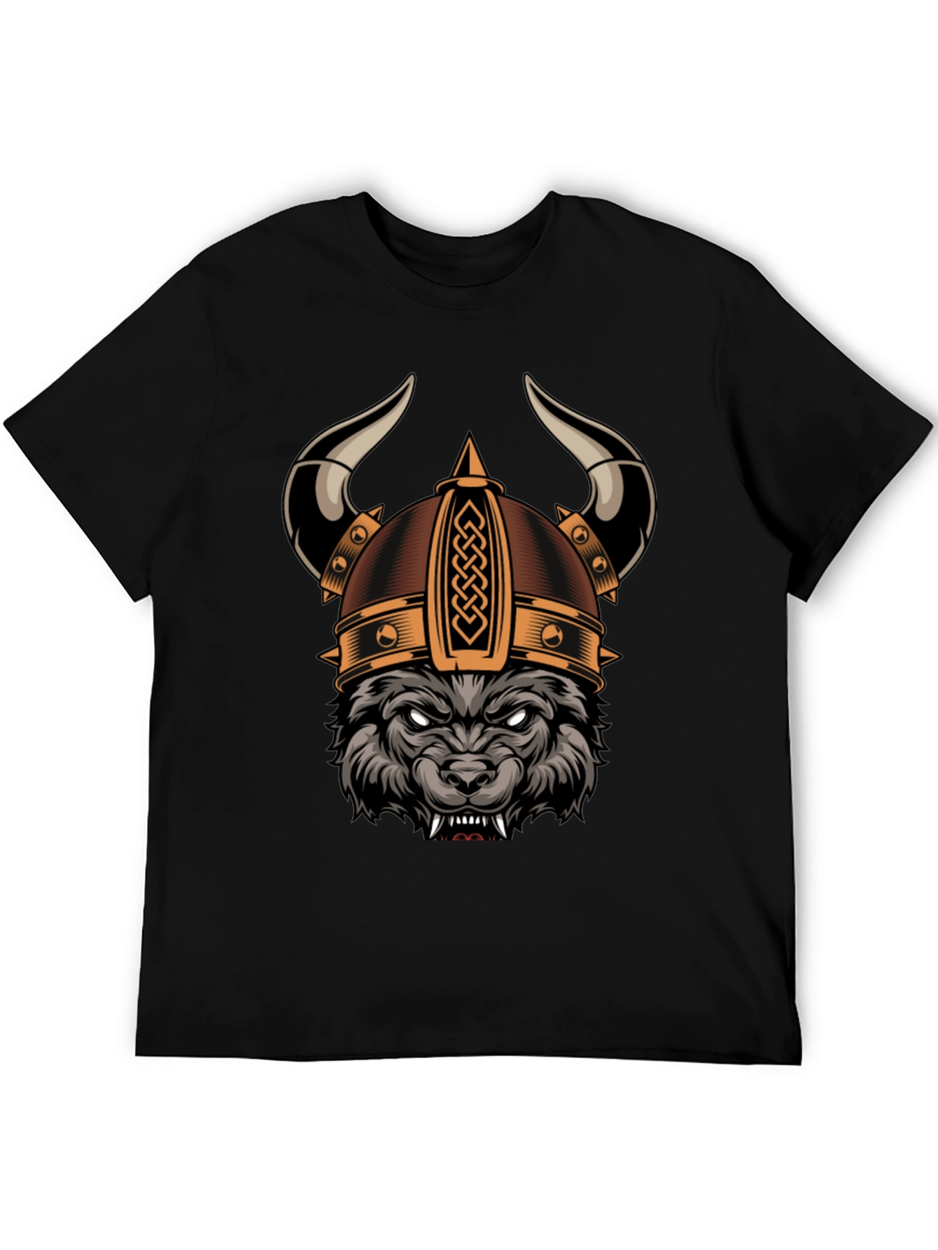 Viking Wolf Graphic Tee - Black