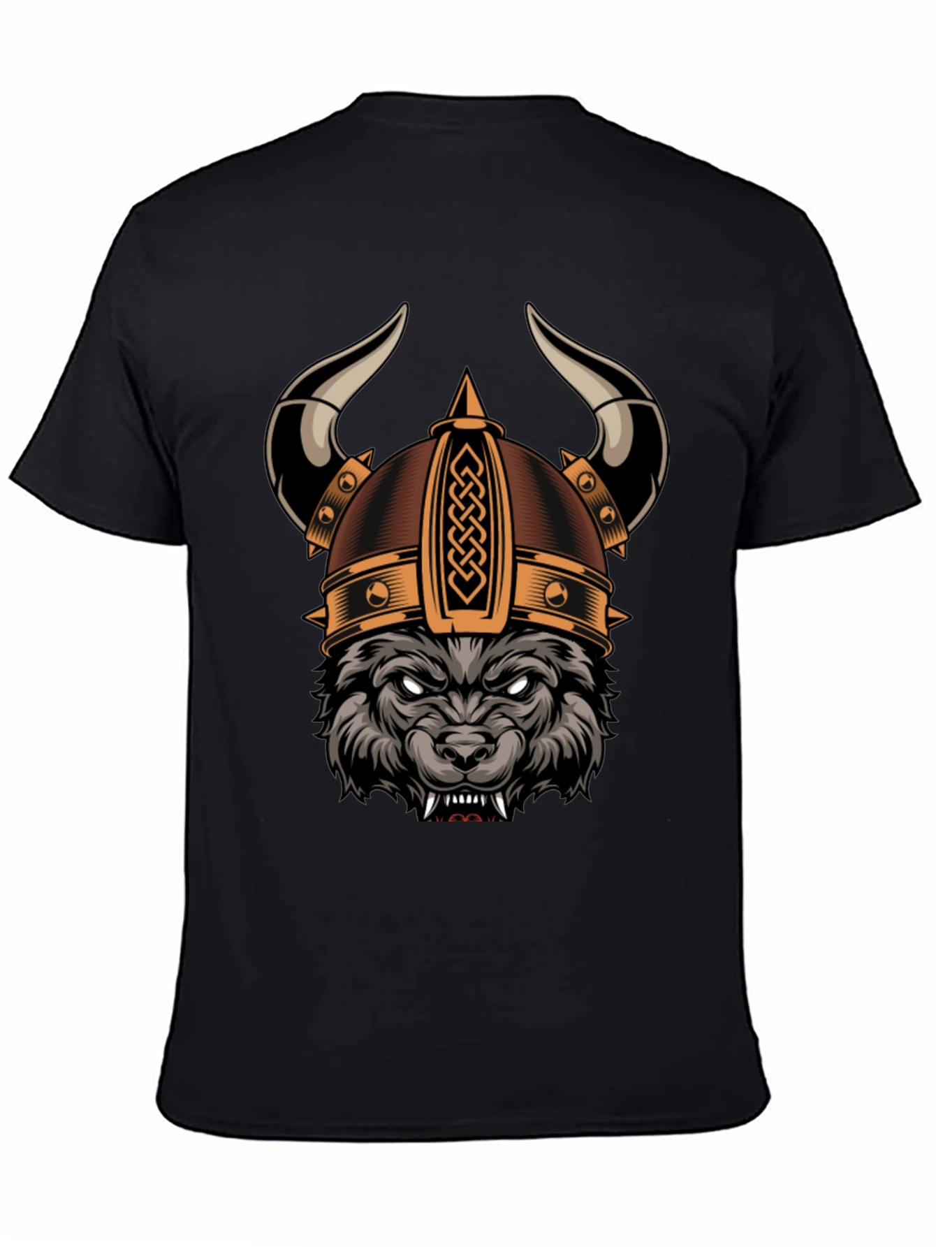 Viking Wolf Graphic Tee - Black