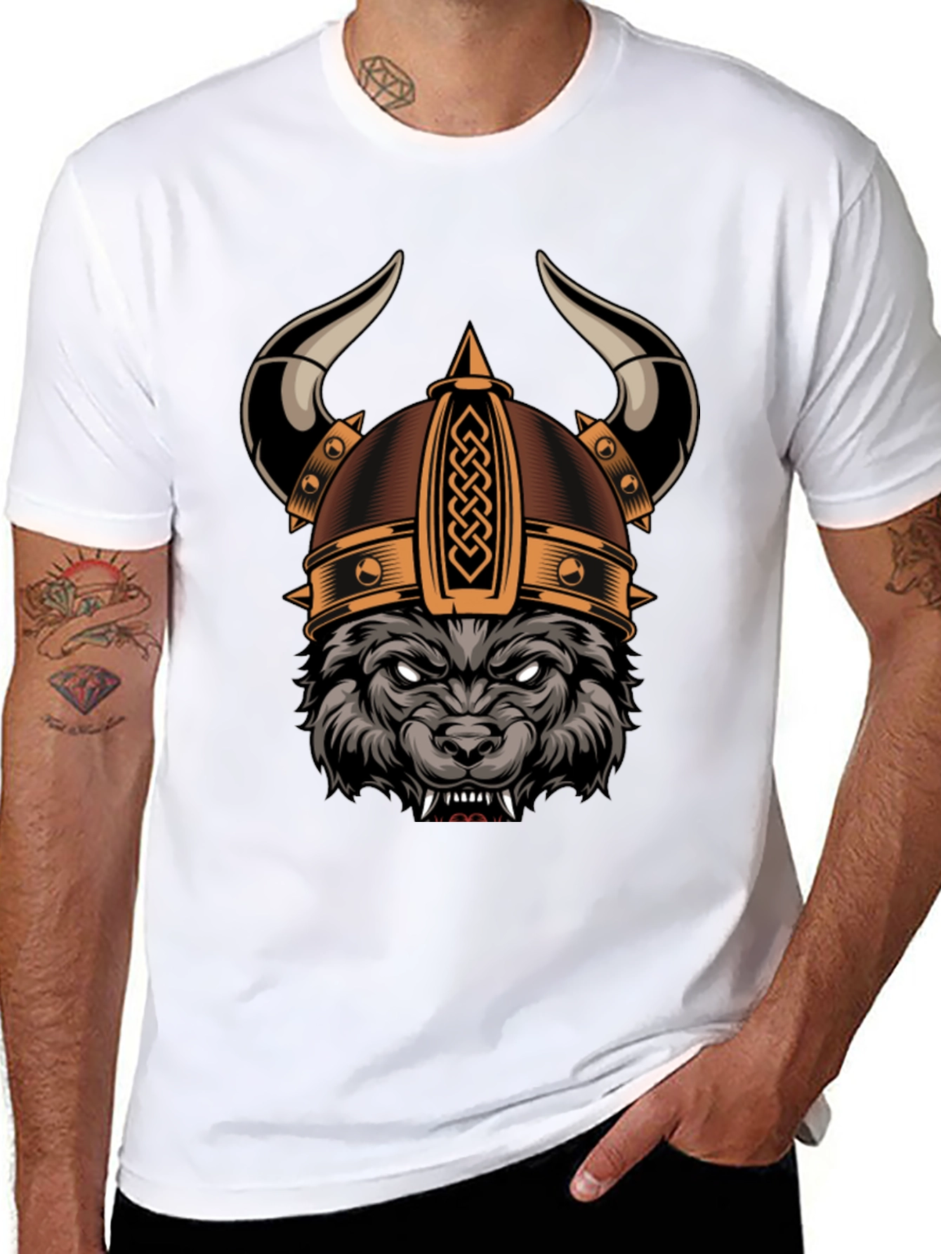 Viking Wolf Graphic Tee - Black