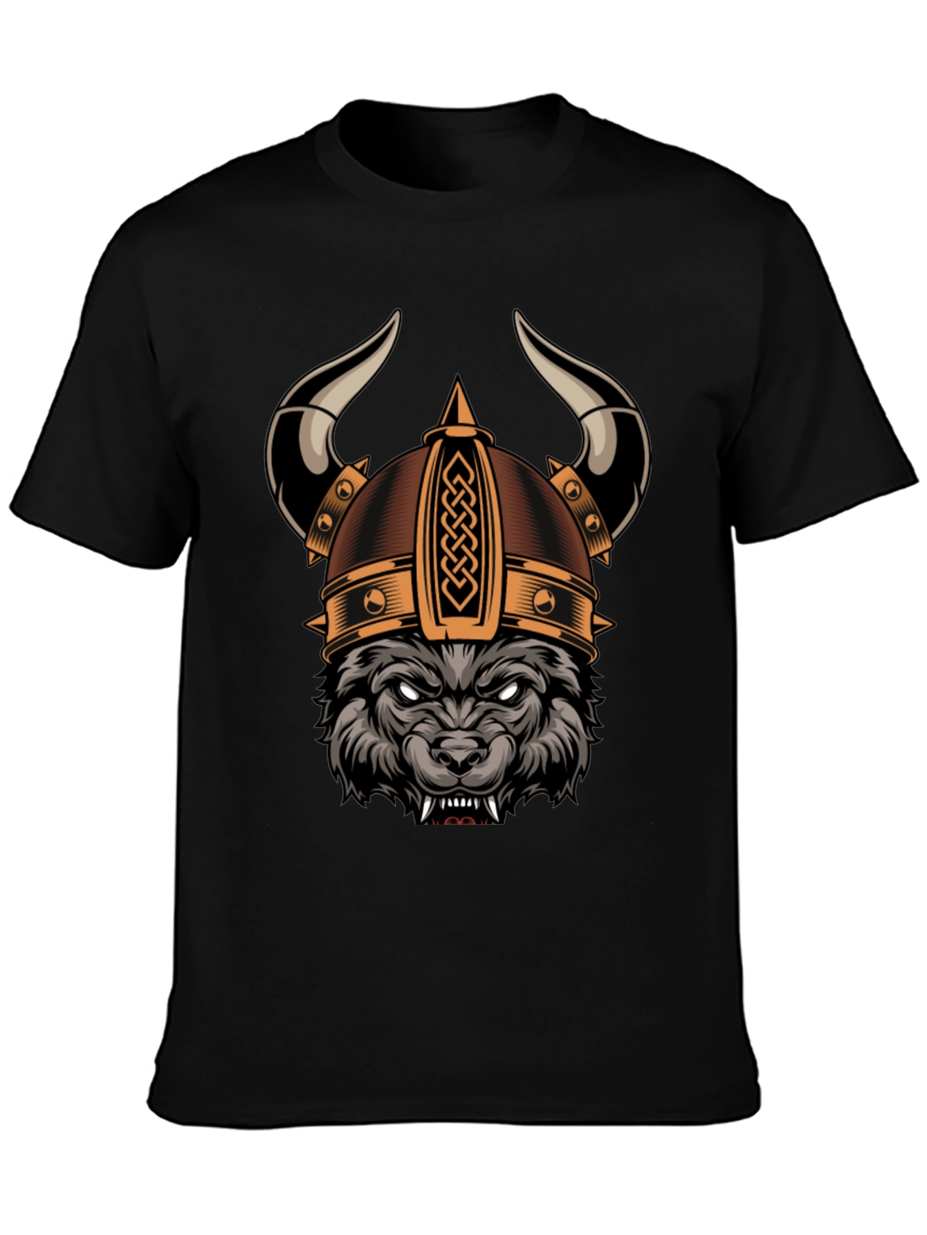 Viking Wolf Graphic Tee - Black