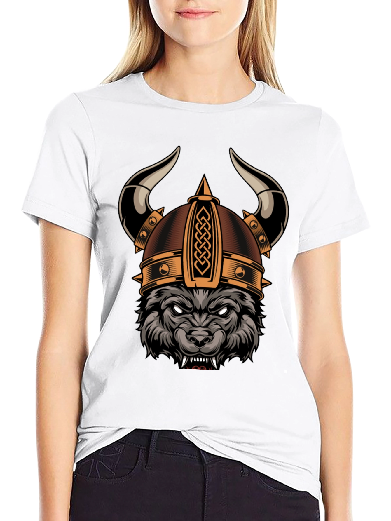 Viking Wolf Graphic Tee - Black