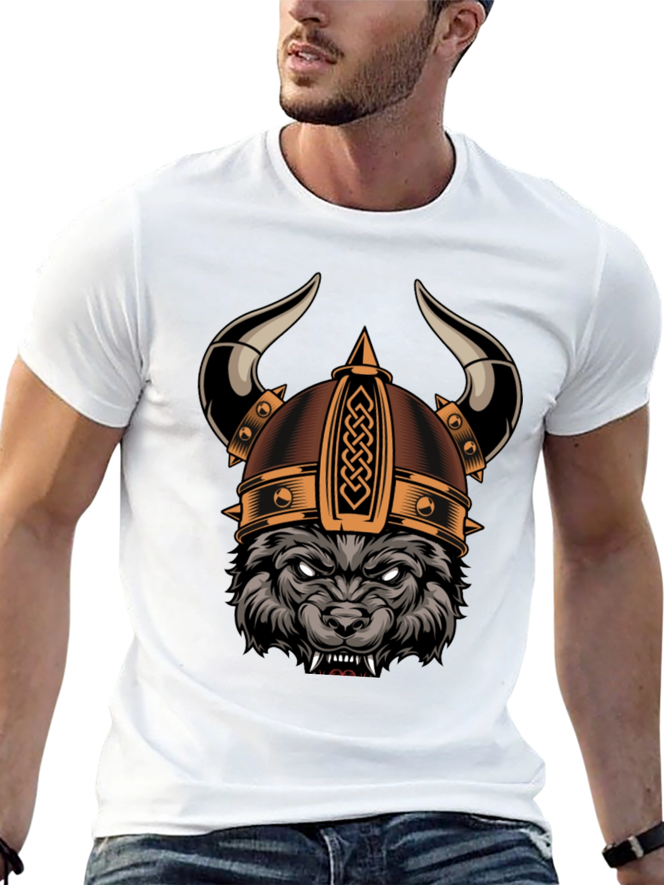 Viking Wolf Graphic Tee - Black