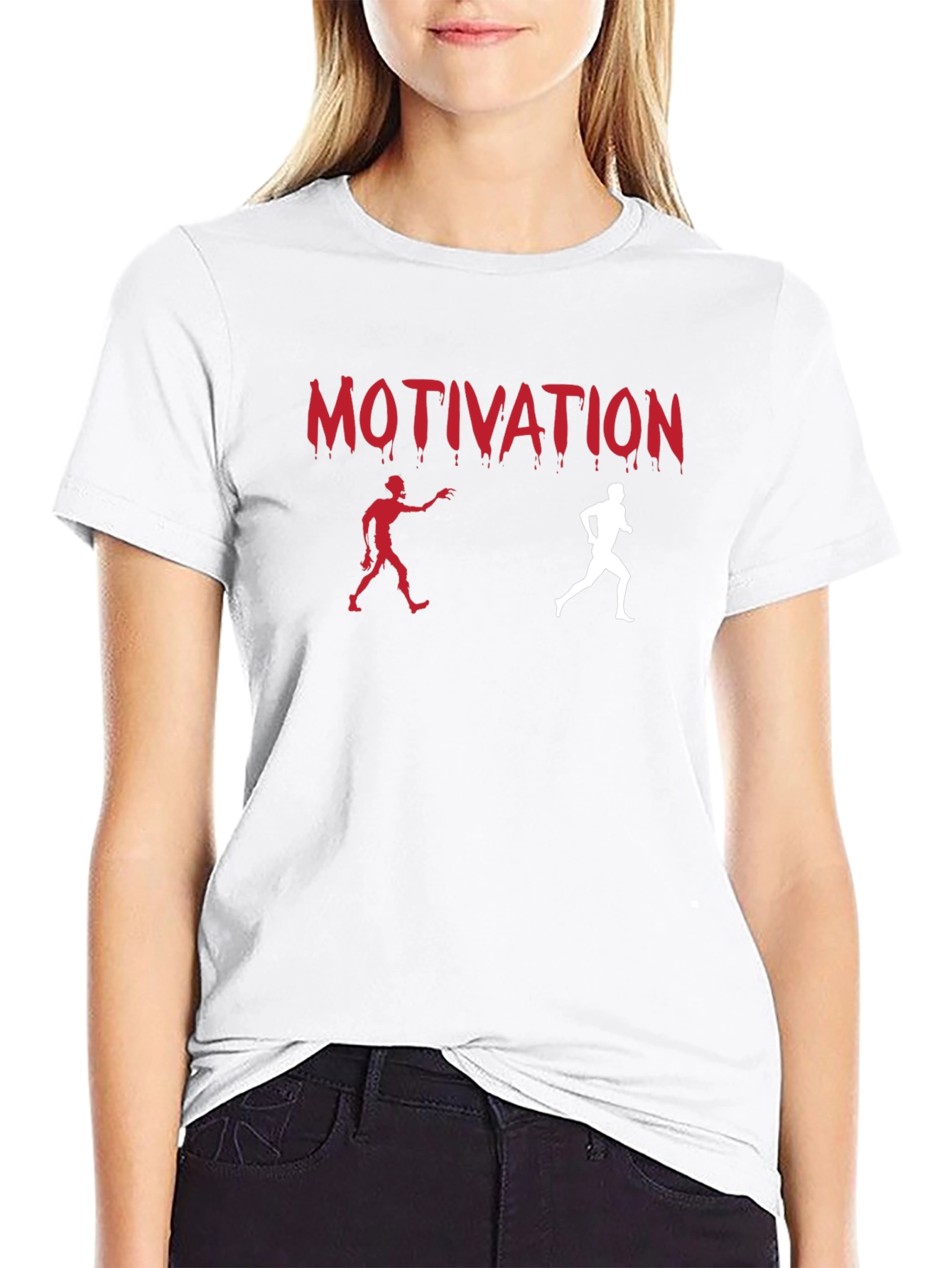 Motivational Zombie Run Black T-Shirt