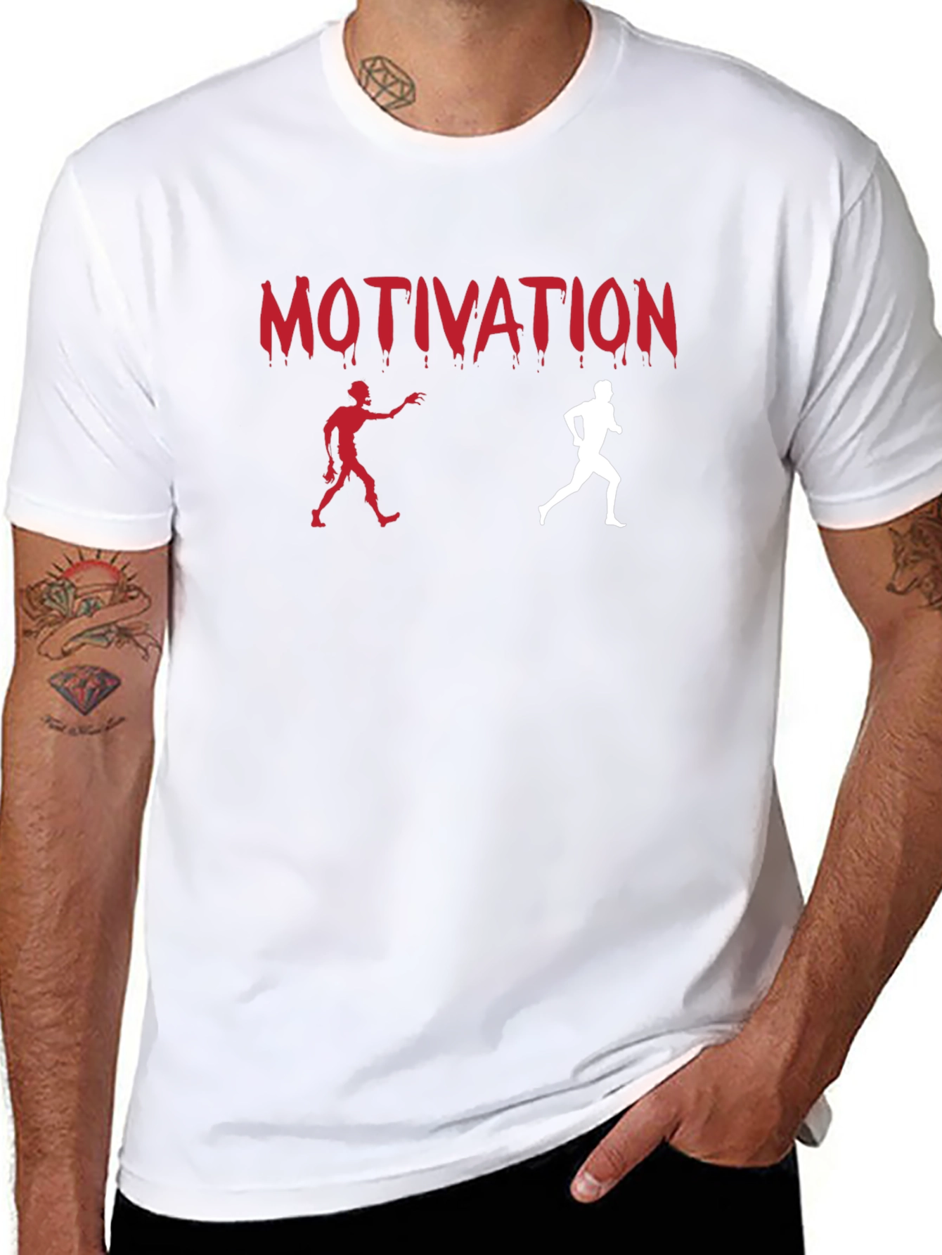 Motivational Zombie Run Black T-Shirt