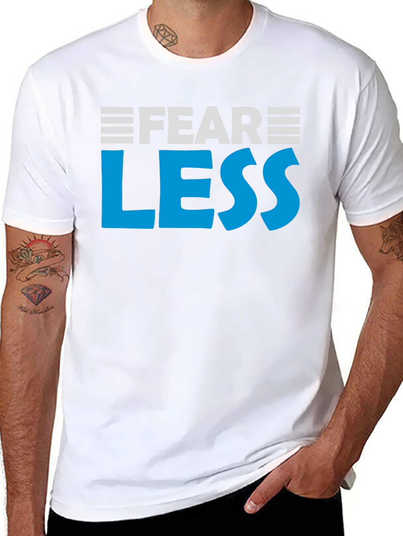 Fear Less Graphic Tee - Motivational Black T-Shirt