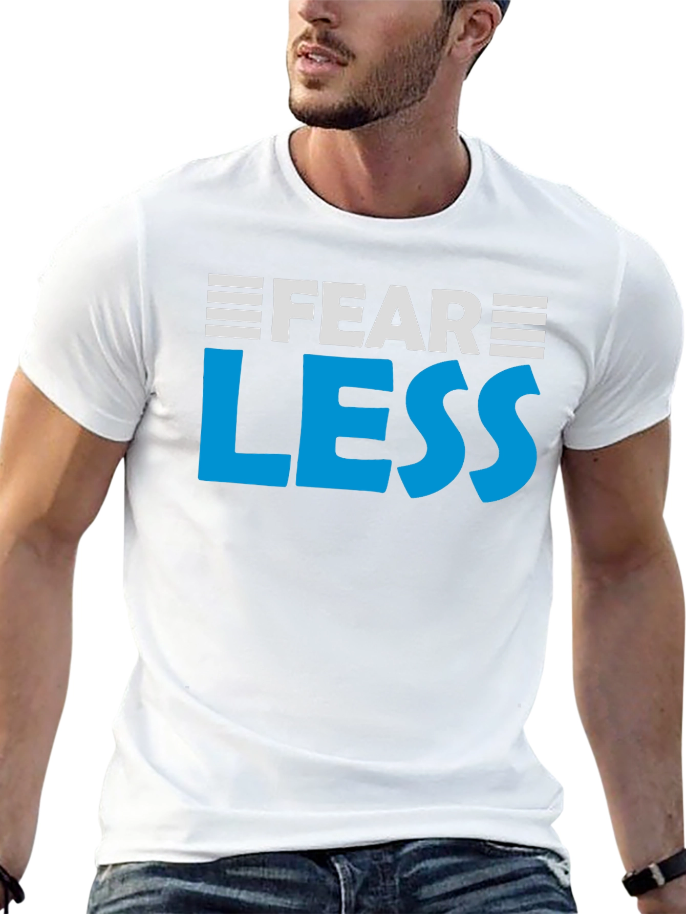 Fear Less Graphic Tee - Motivational Black T-Shirt