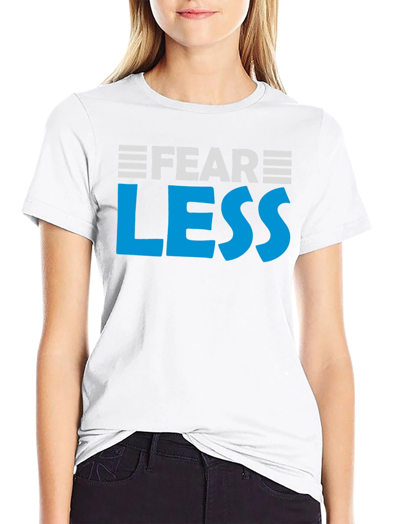 Fear Less Graphic Tee - Motivational Black T-Shirt