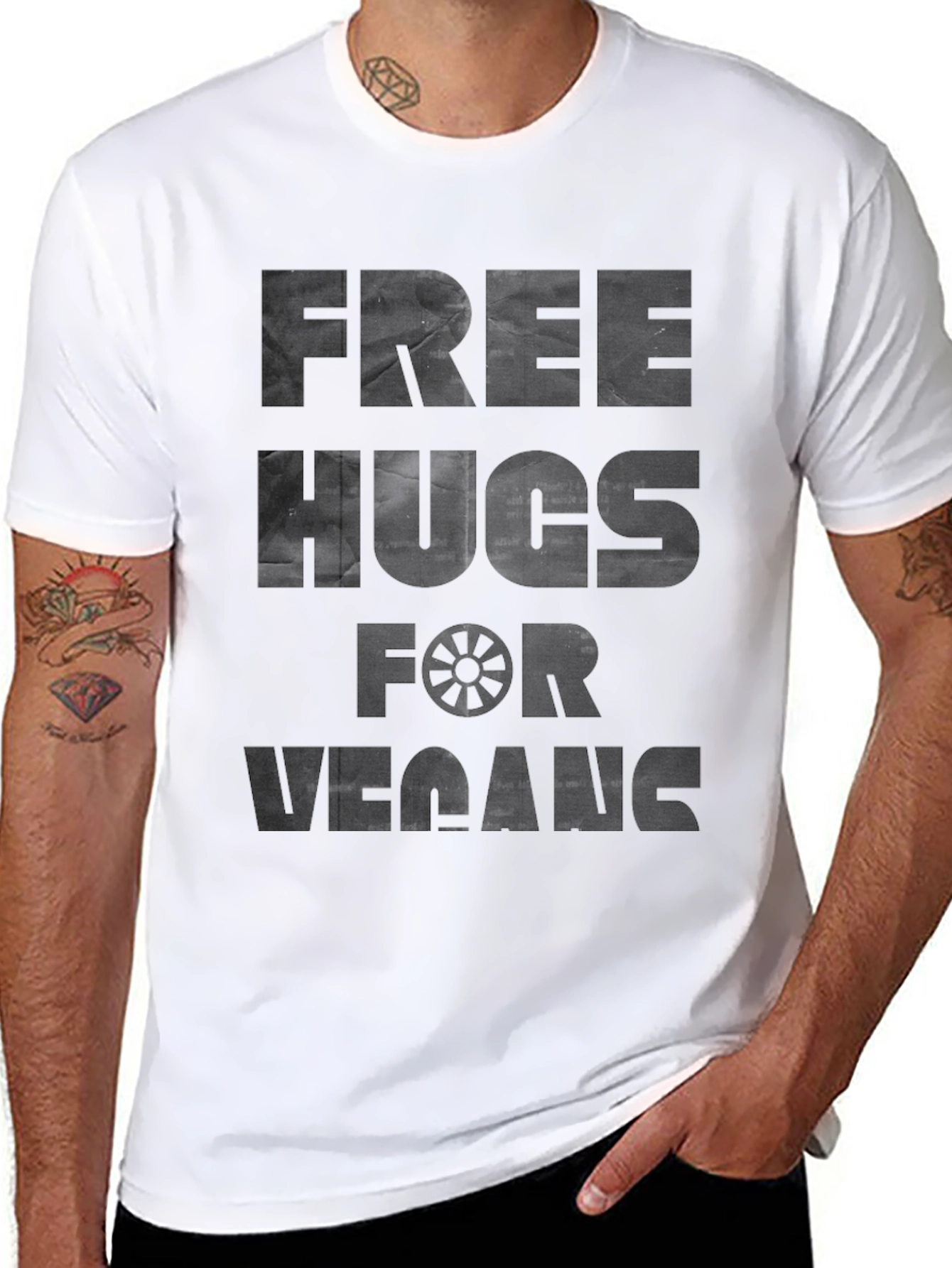 Vegan Free Hugs Black T-Shirt
