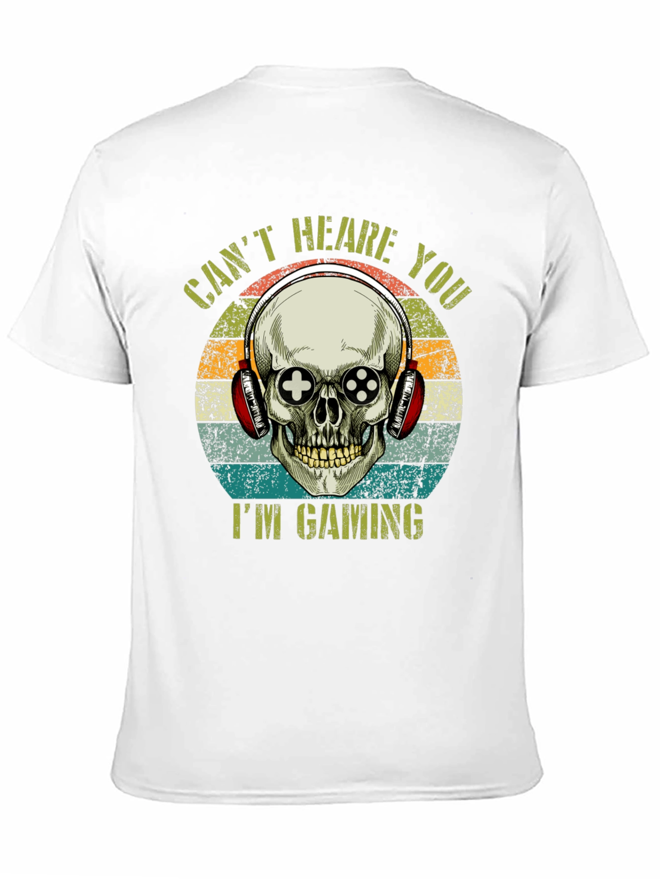 Gamer Skull T-Shirt: Cant Hear You Im Gaming!