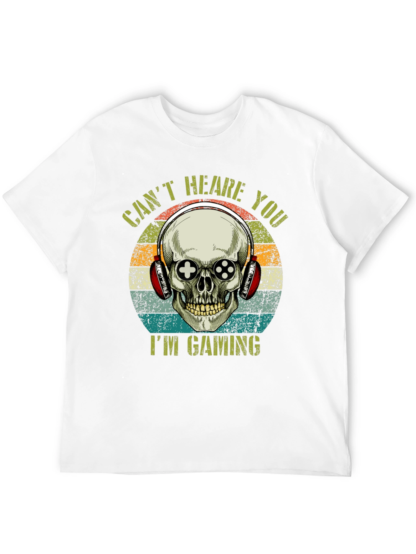 Gamer Skull T-Shirt: Cant Hear You Im Gaming!