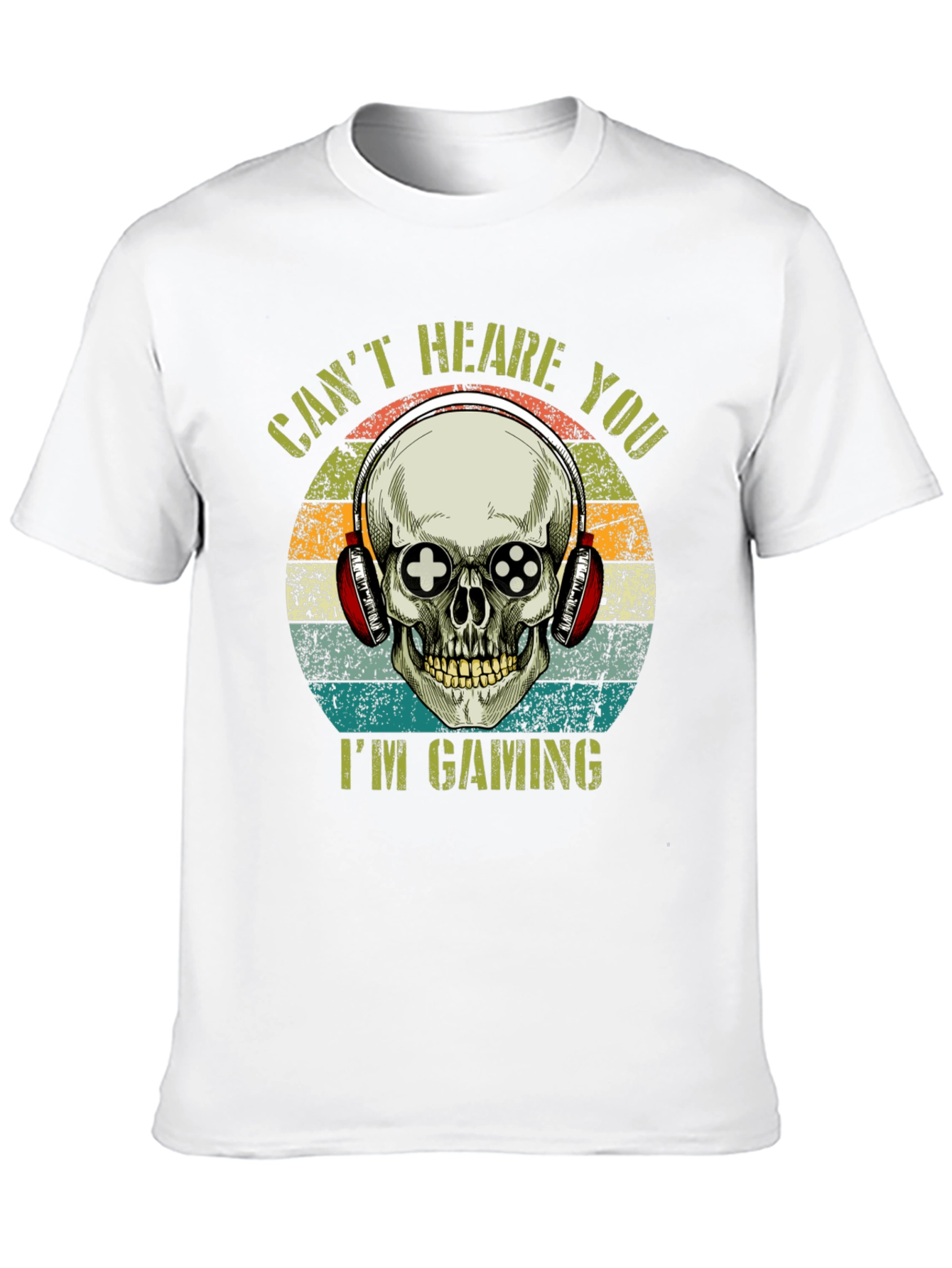Gamer Skull T-Shirt: Cant Hear You Im Gaming!