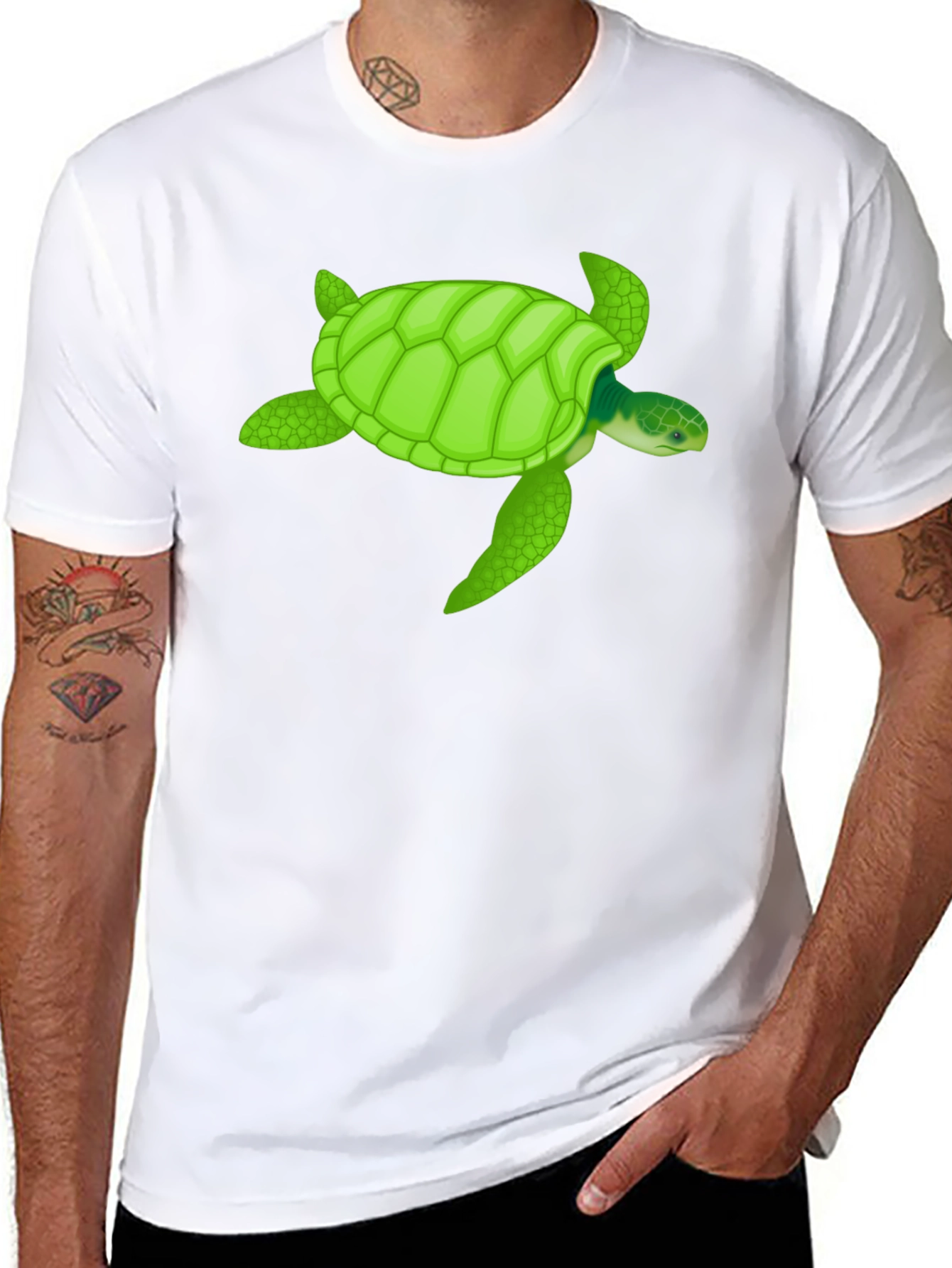 Sea Turtle Graphic T-Shirt - Black Cotton Tee