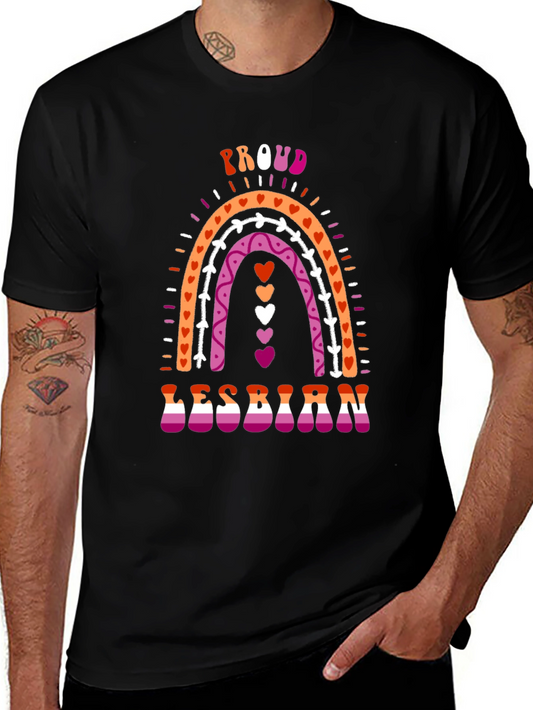 Proud Lesbian Rainbow Graphic T-Shirt