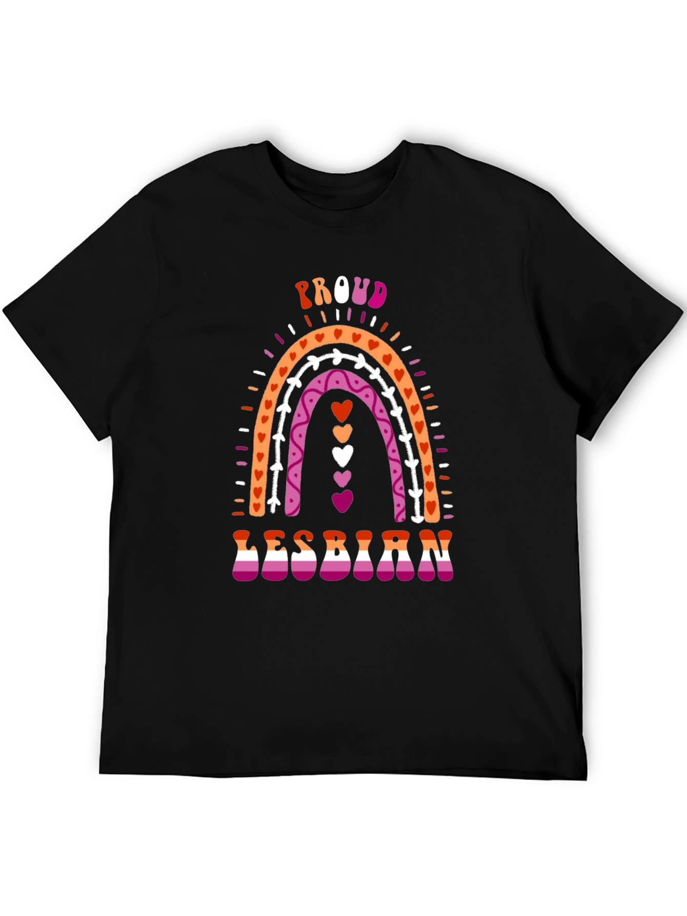 Proud Lesbian Rainbow Graphic T-Shirt