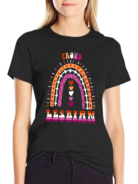 Proud Lesbian Rainbow Graphic T-Shirt