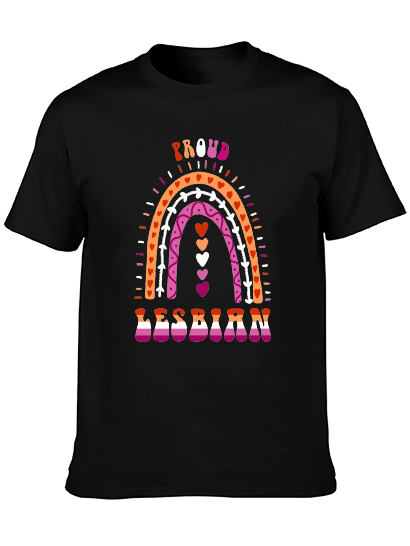 Proud Lesbian Rainbow Graphic T-Shirt