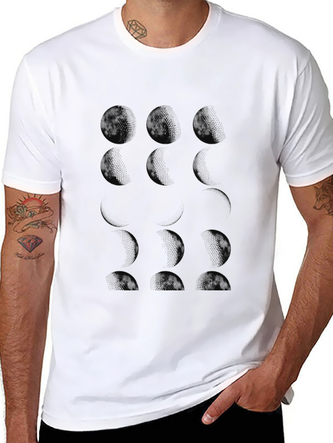 Black Graphic Tee - Minimalist Circle Design